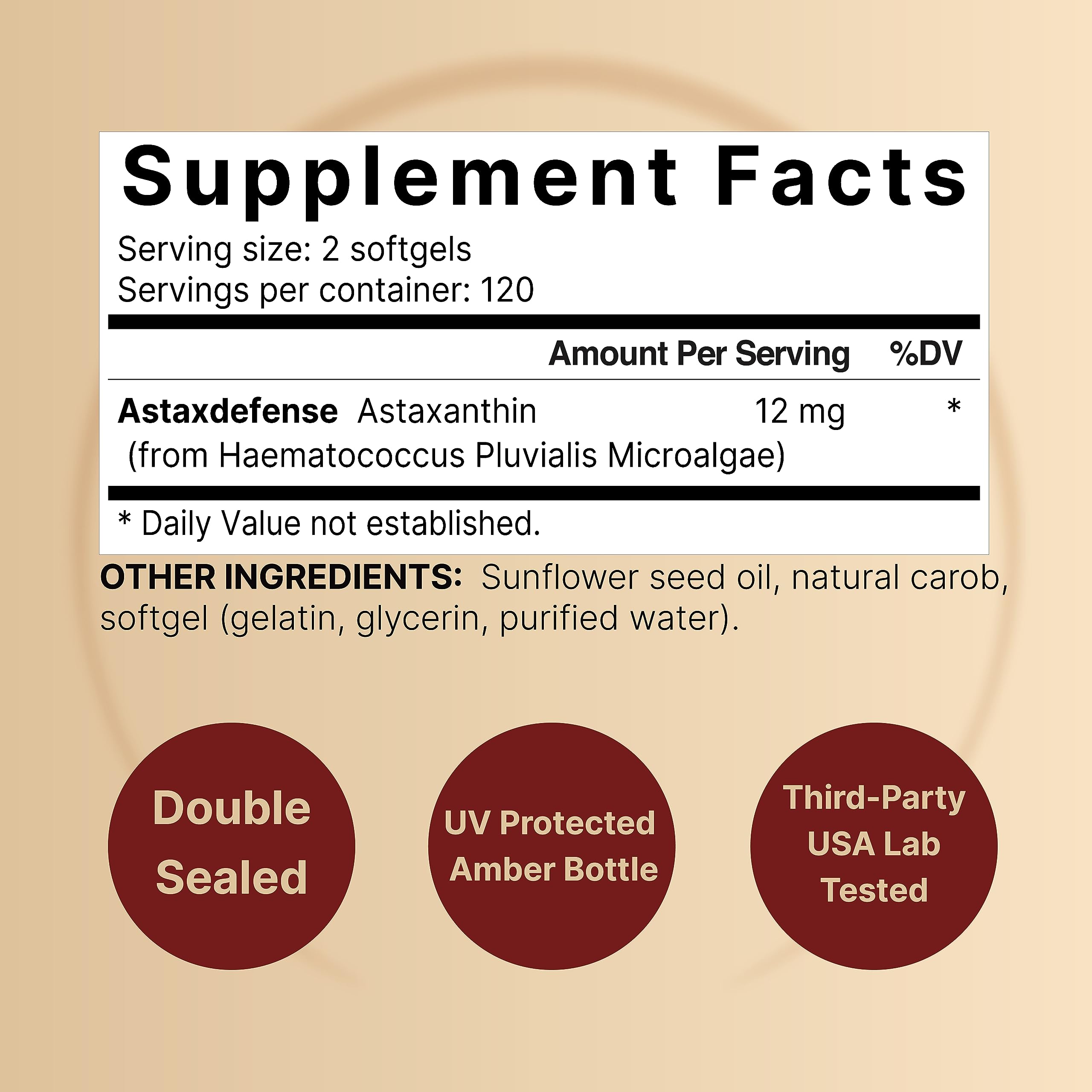 NatureBell Astaxanthin softgels close-up showing easy-to-swallow capsules