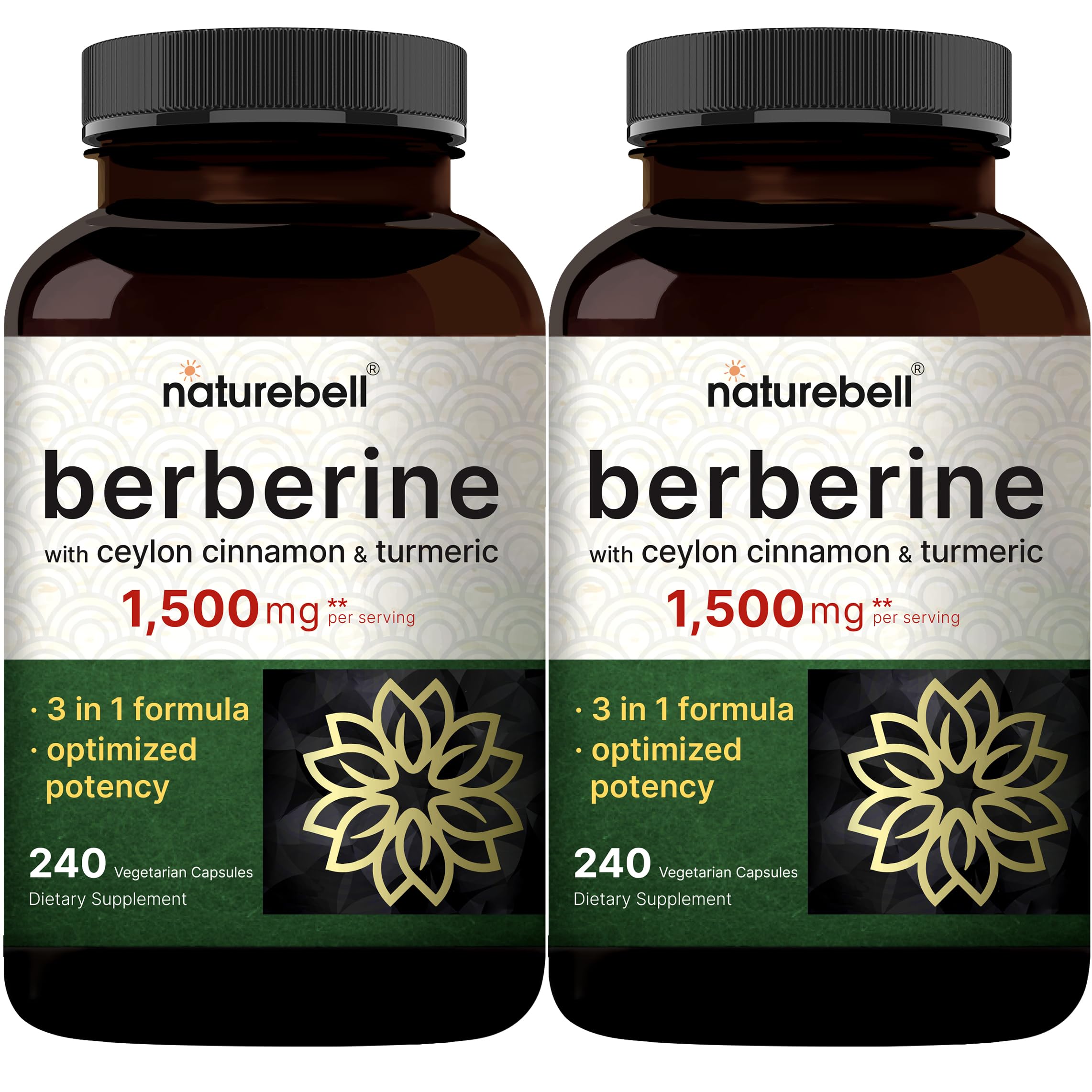 NatureBell Berberine 1500mg bottle front highlights purity and daily wellness support