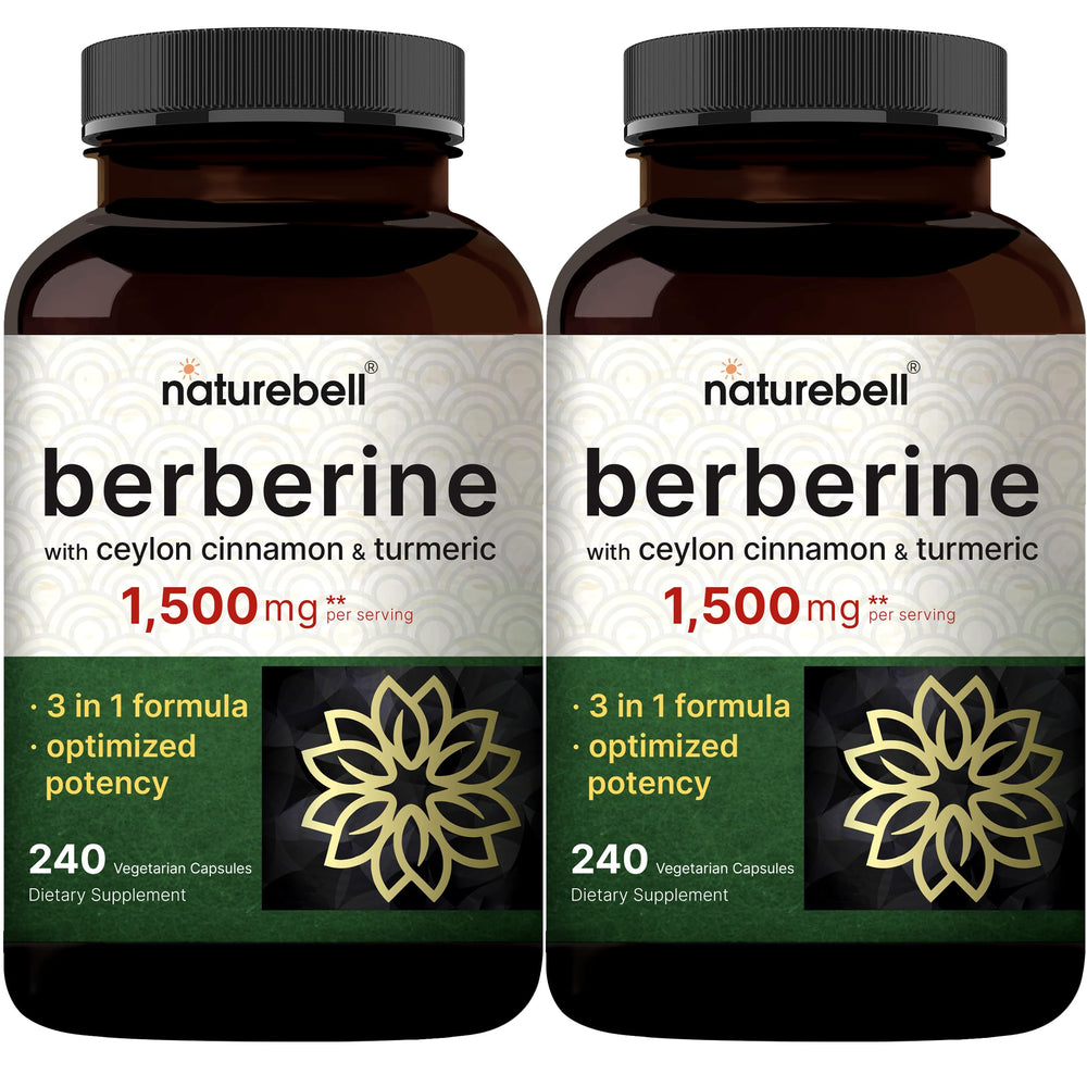 NatureBell Berberine 1500mg bottle front highlights purity and daily wellness support