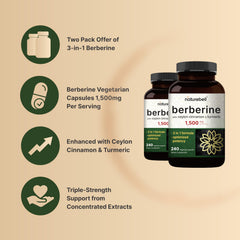NatureBell Berberine serving-size image shows 3 capsules per serving for flexibility