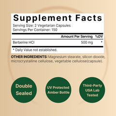 NatureBell Berberine Supplement capsules closeup showing vegan ingredients