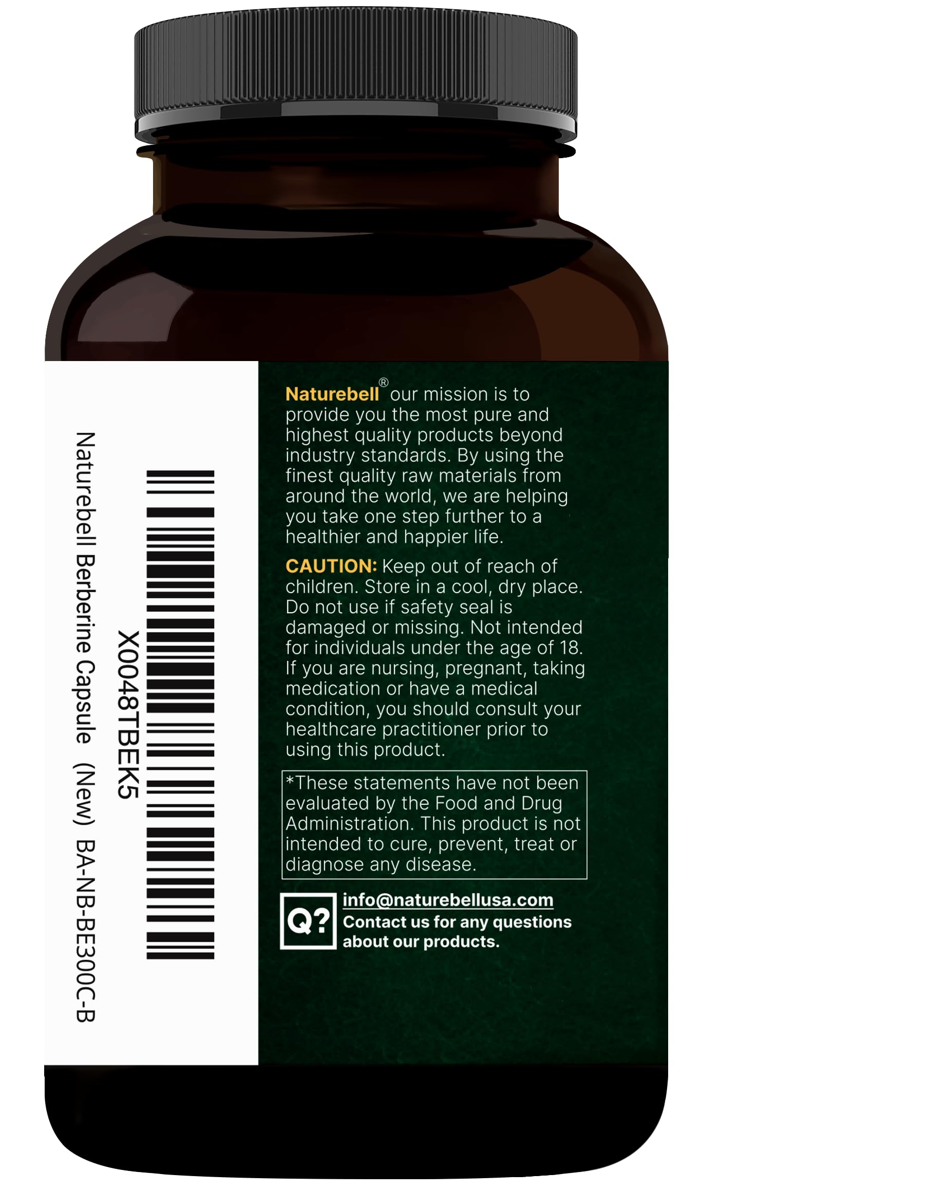 NatureBell Berberine Supplement plant-based formula visuals