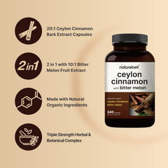 NatureBell Bitter Melon capsules highlighting 10:1 organic extract