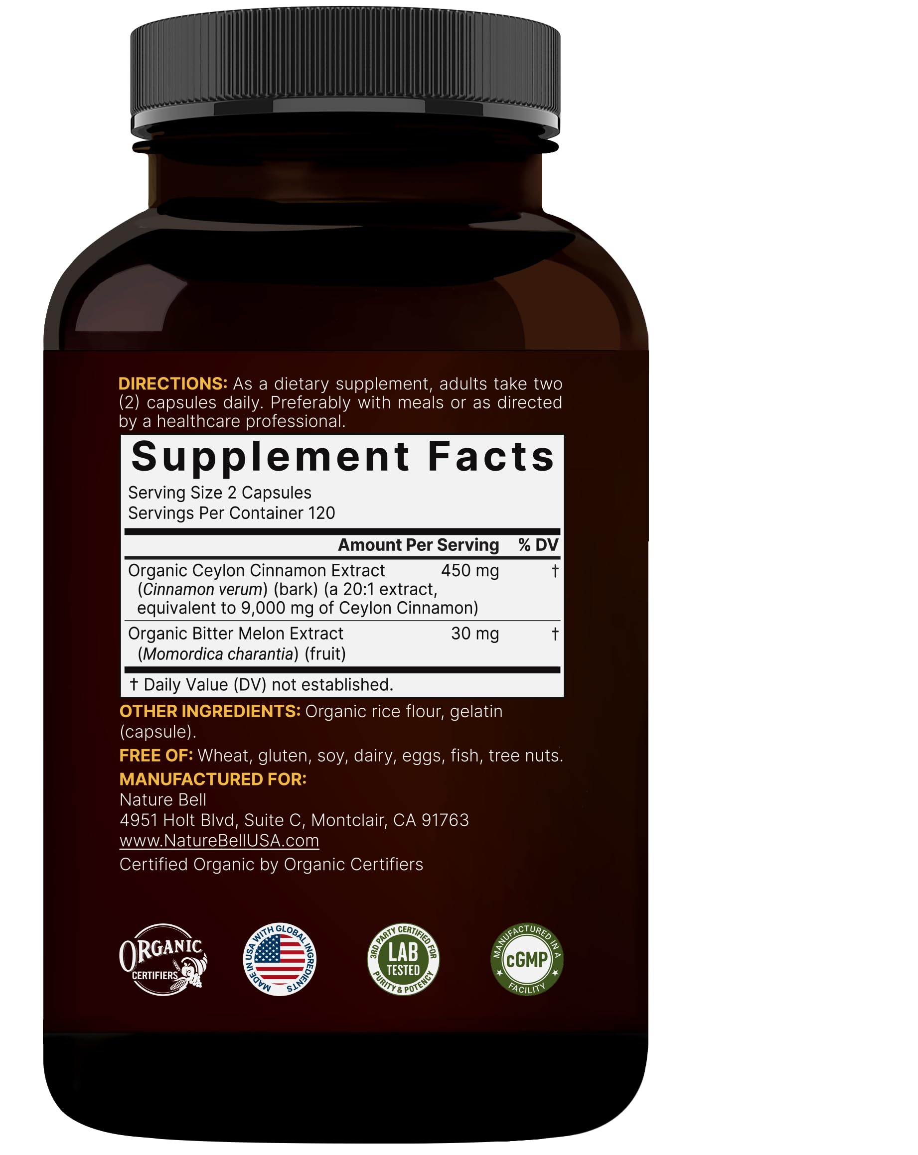 NatureBell capsules close-up highlights non-GMO gluten-free formula