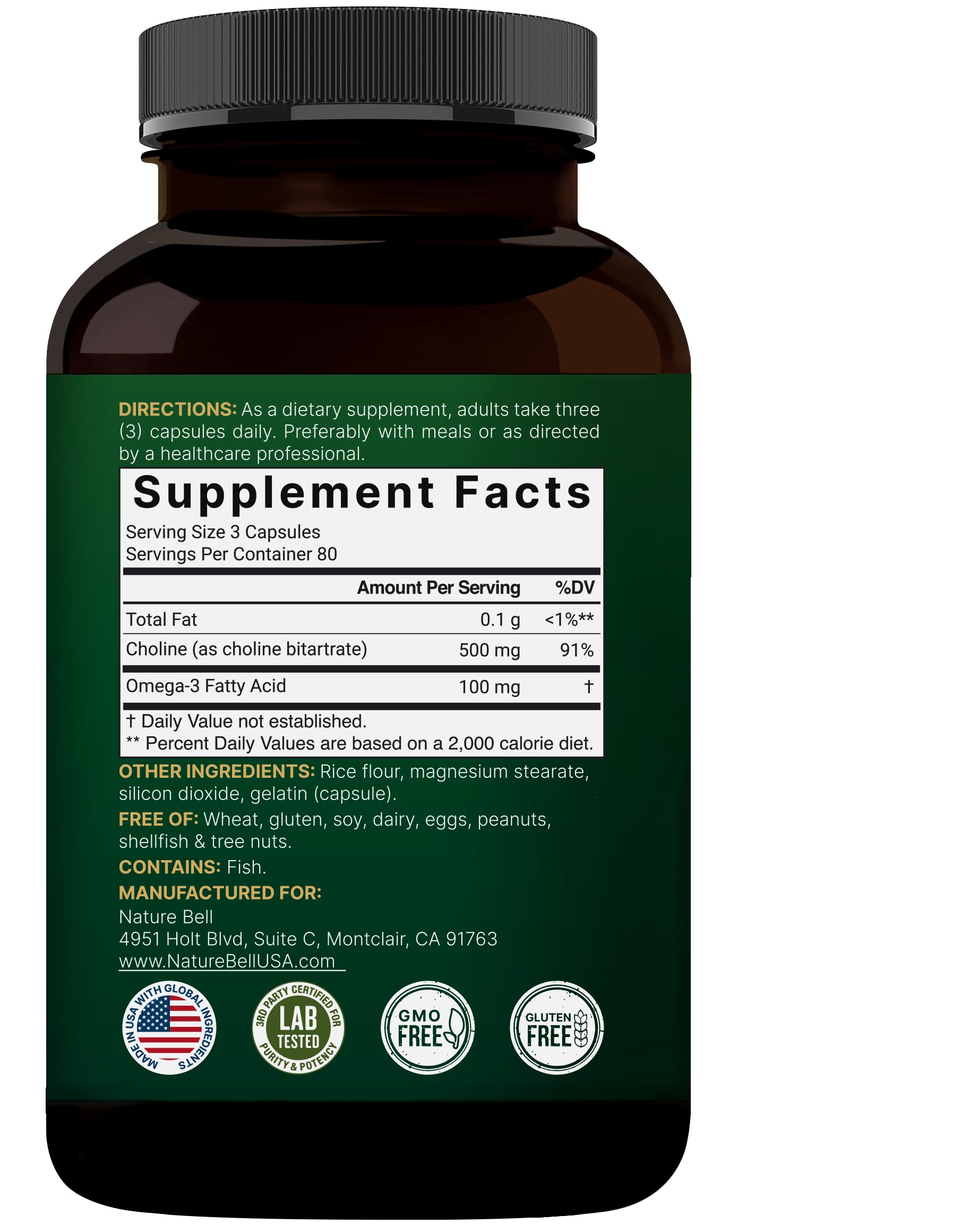 NatureBell capsules in sealed bottle emphasize freshness and quality.