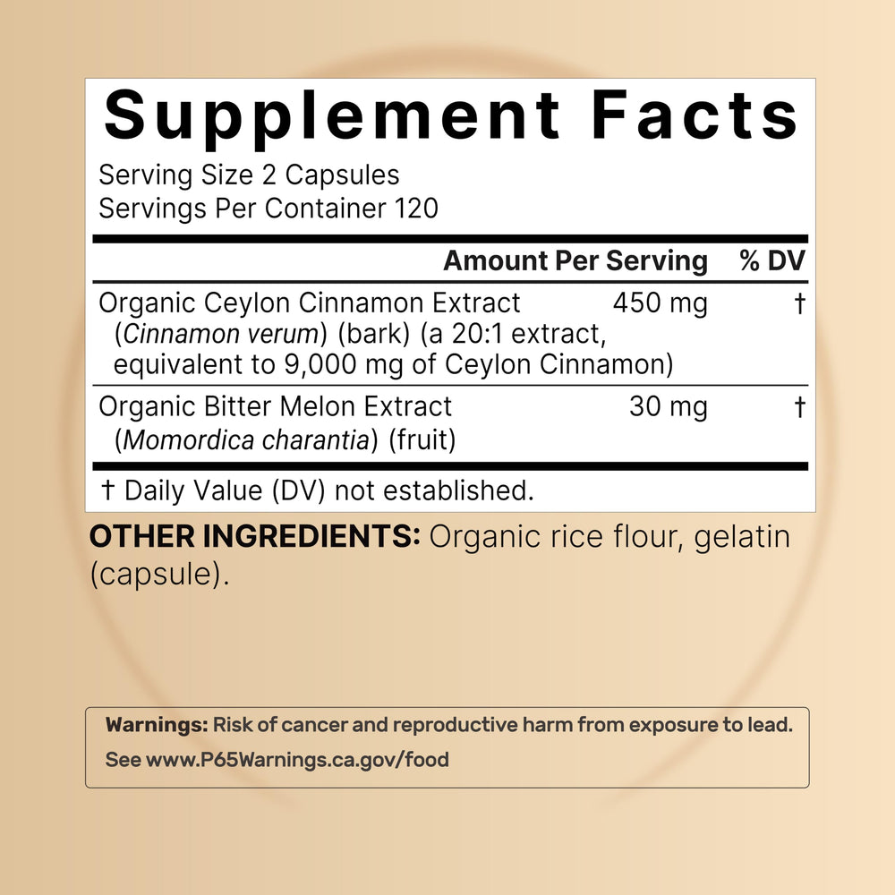 NatureBell Cinnamon bottle label shows organic true cinnamon verum