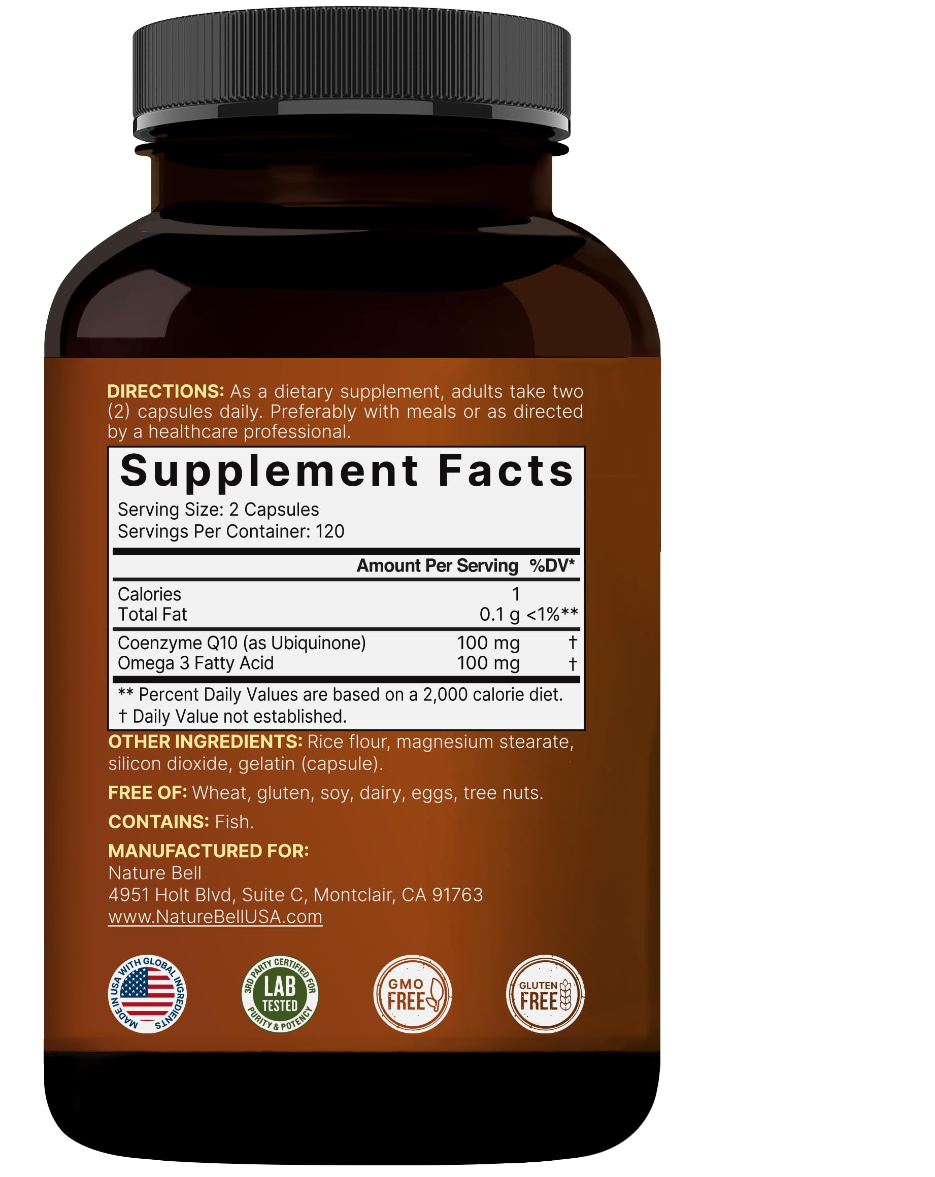 NatureBell CoQ10 Omega-3 energy scene showing daily vitality potential.