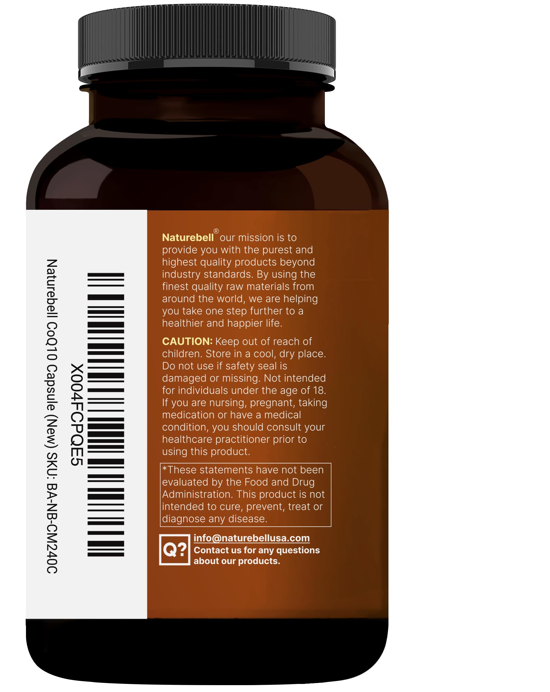 NatureBell CoQ10 Omega-3 packaging eco-friendly display for shopping.