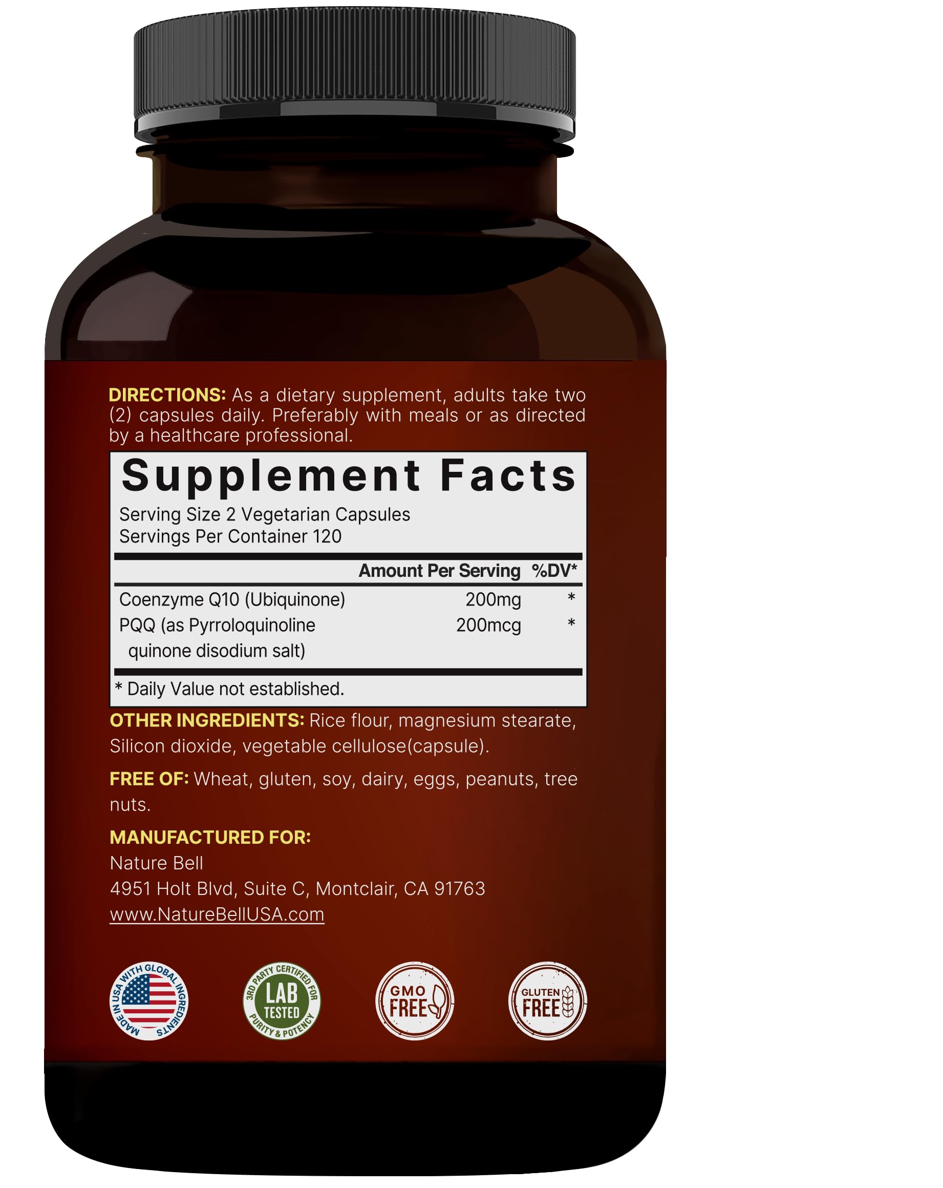 NatureBell CoQ10 pour shot demonstrates convenient serving for routine use.