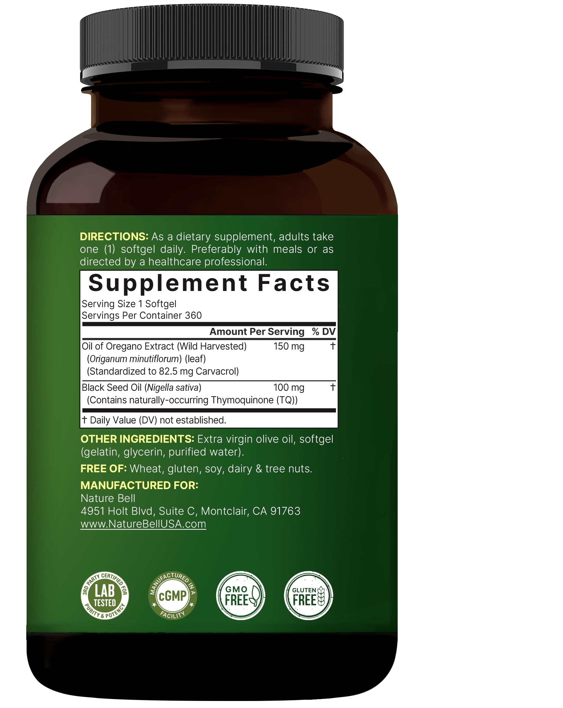 NatureBell Daily immune support routine with compact 360-day supply