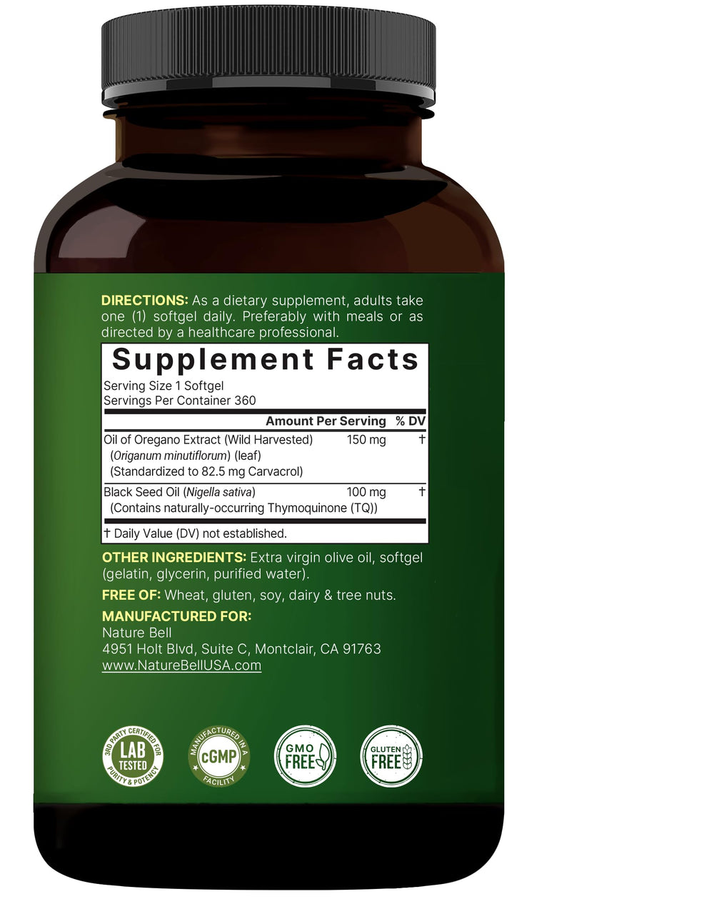 NatureBell Daily immune support routine with compact 360-day supply