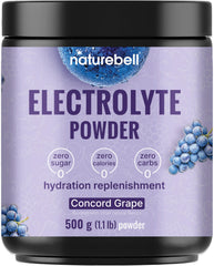 NatureBell Electrolytes concord grape flavor in a glass for quick post-workout hydration