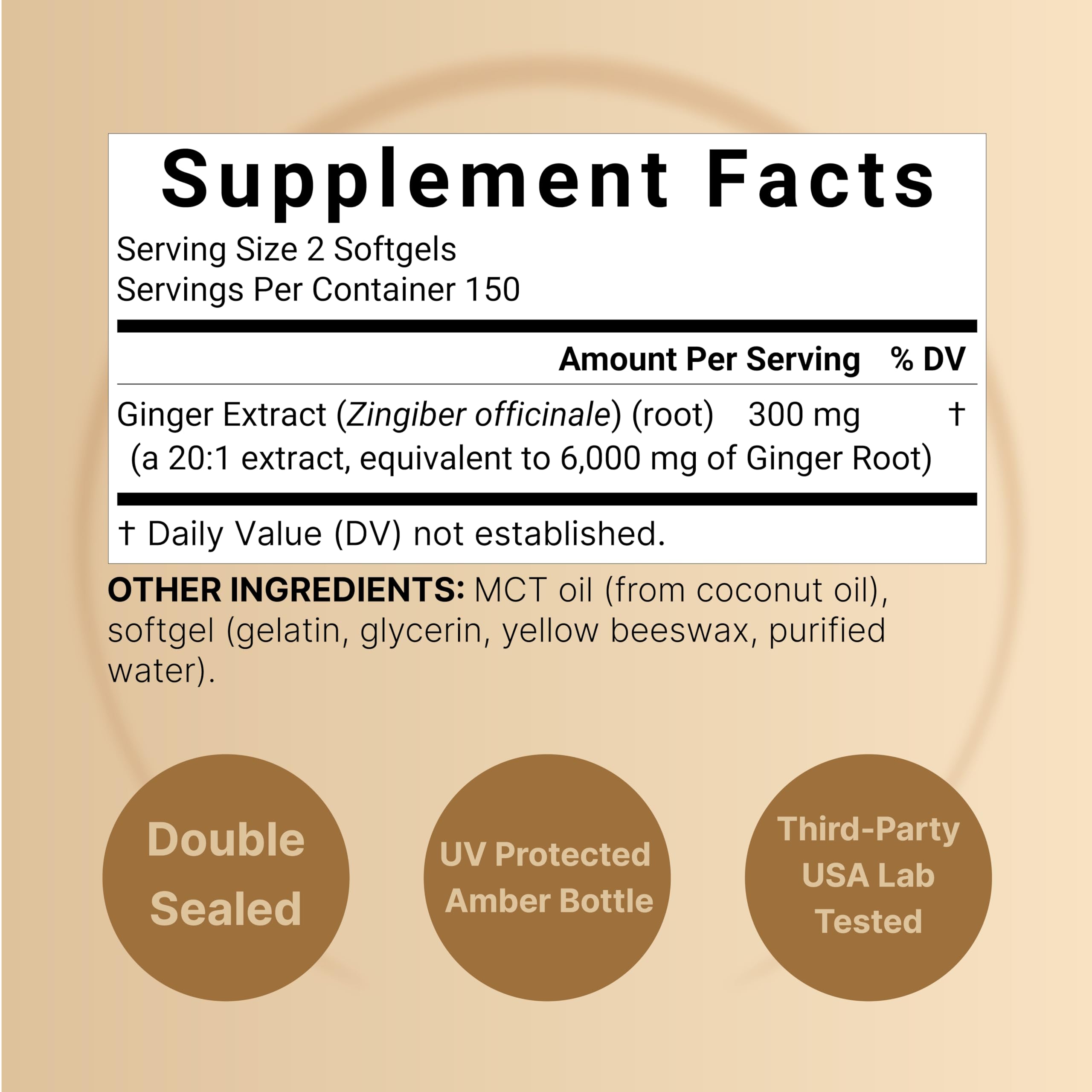 NatureBell ginger softgels 300-count for daily digestive support on the go
