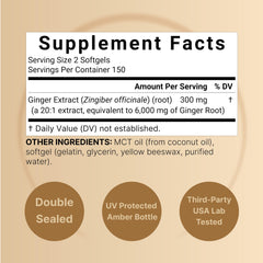 NatureBell ginger softgels 300-count for daily digestive support on the go