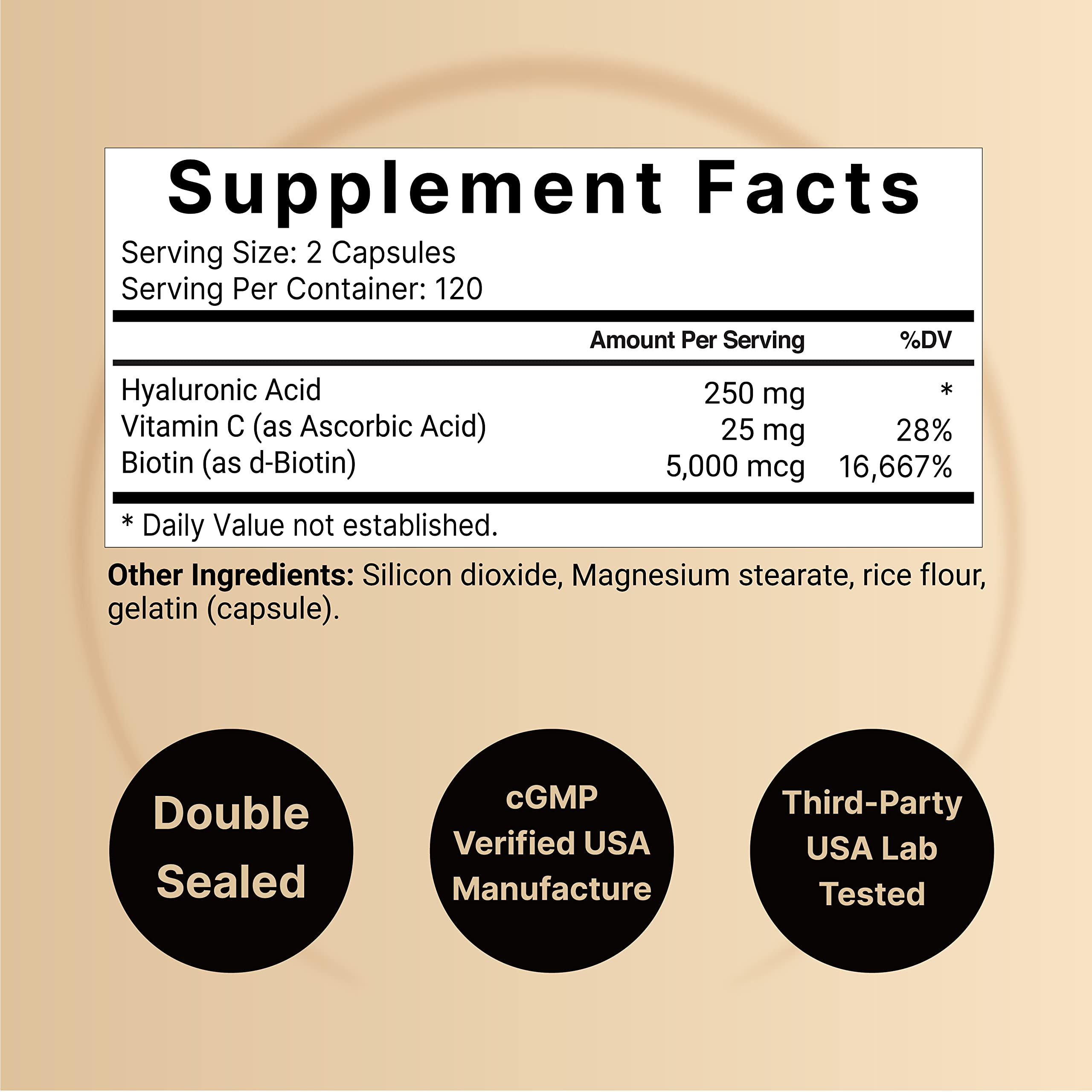 NatureBell hyaluronic acid capsules closeup highlighting pure formula and easy ingestion.