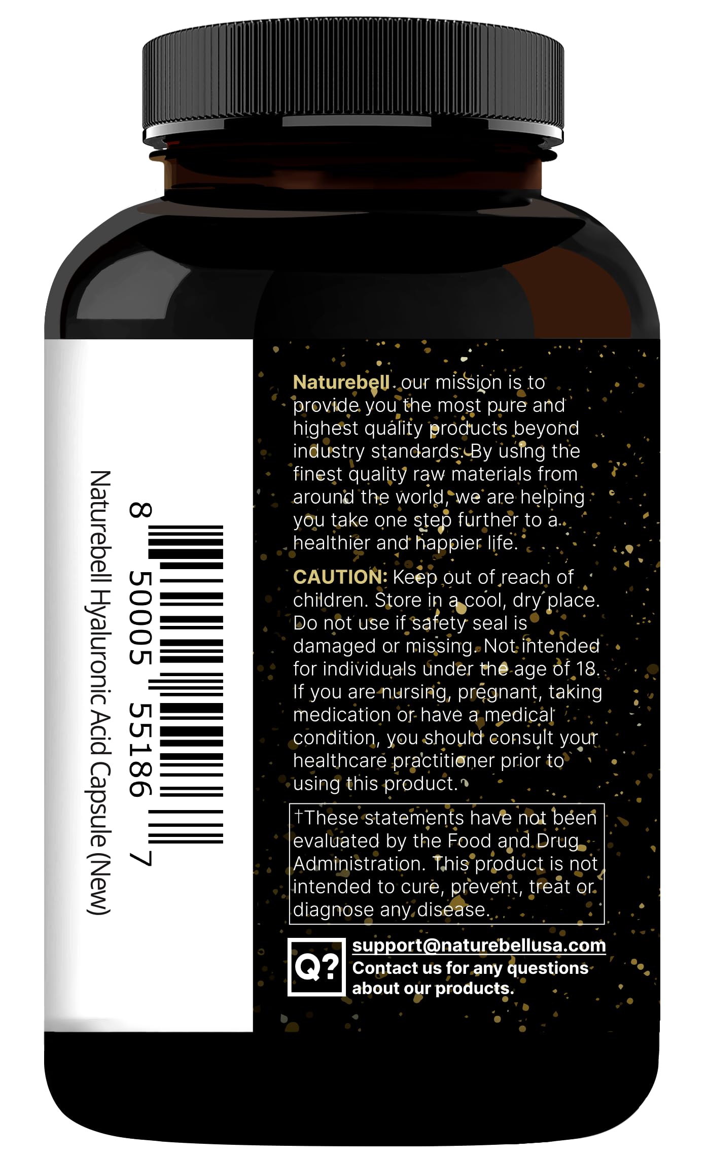 NatureBell Hyaluronic Acid skin hydration visual emphasizing glow and suppleness cues.