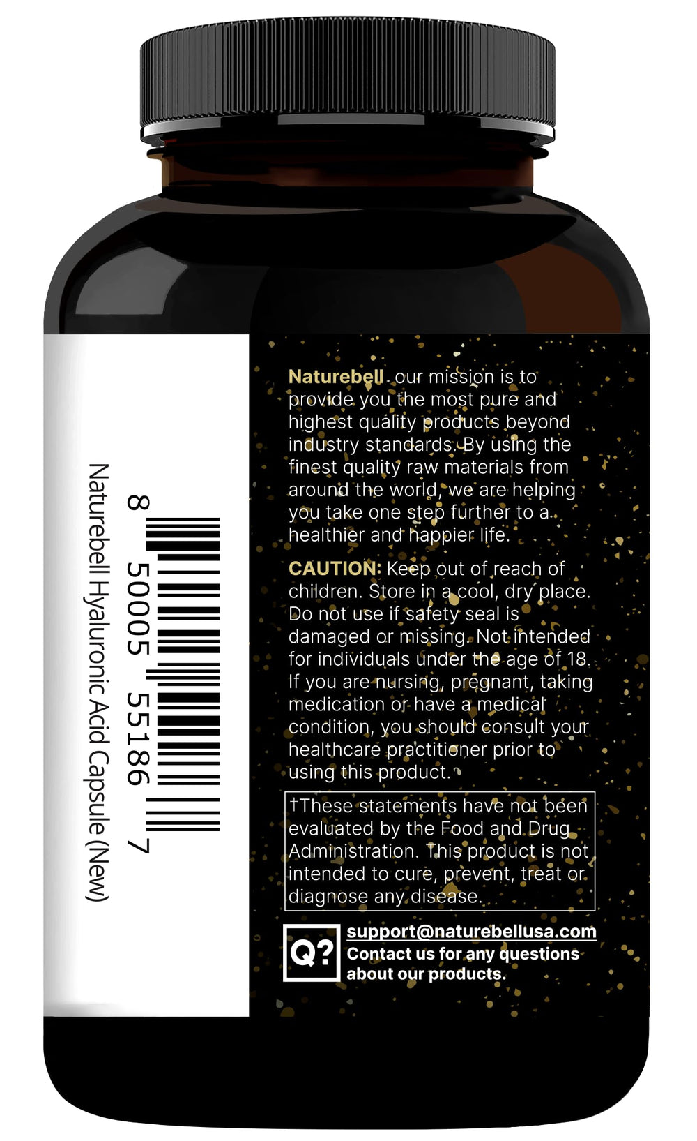 NatureBell Hyaluronic Acid skin hydration visual emphasizing glow and suppleness cues.