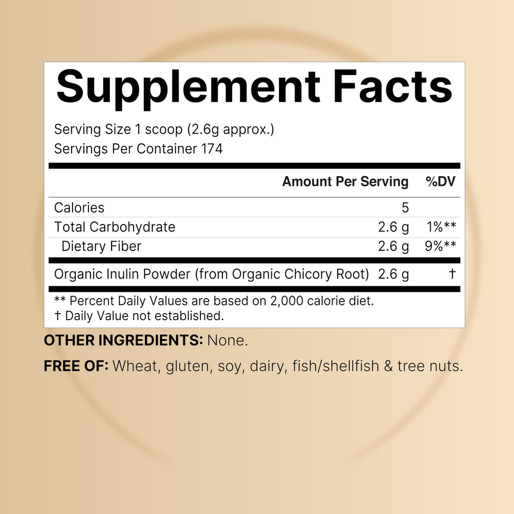 NatureBell Inulin powder with scoop for precise daily portions.
