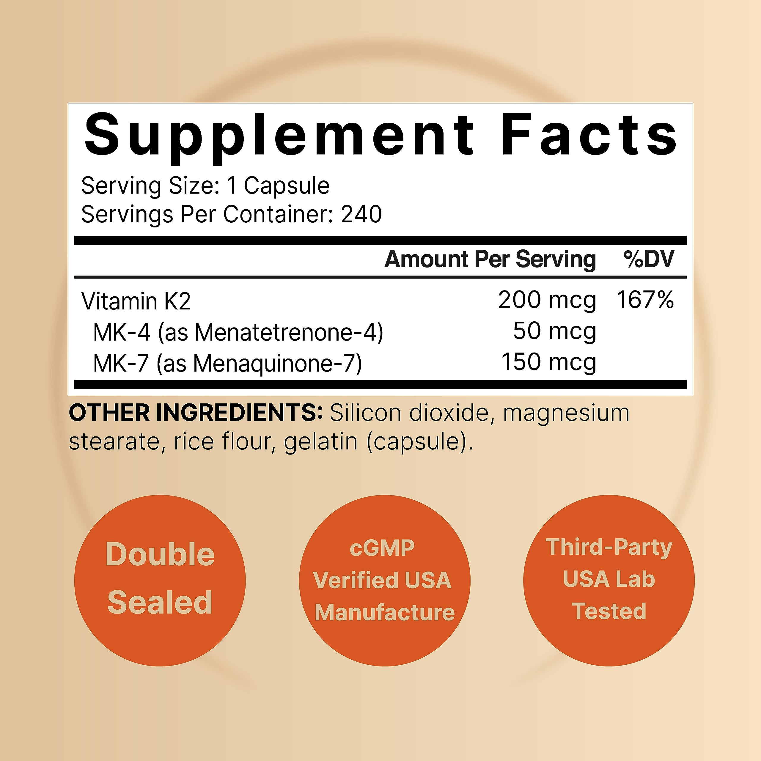 NatureBell K2 capsules close-up highlighting MK4 and MK7 blend.