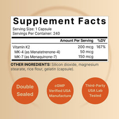 NatureBell K2 capsules close-up highlighting MK4 and MK7 blend.