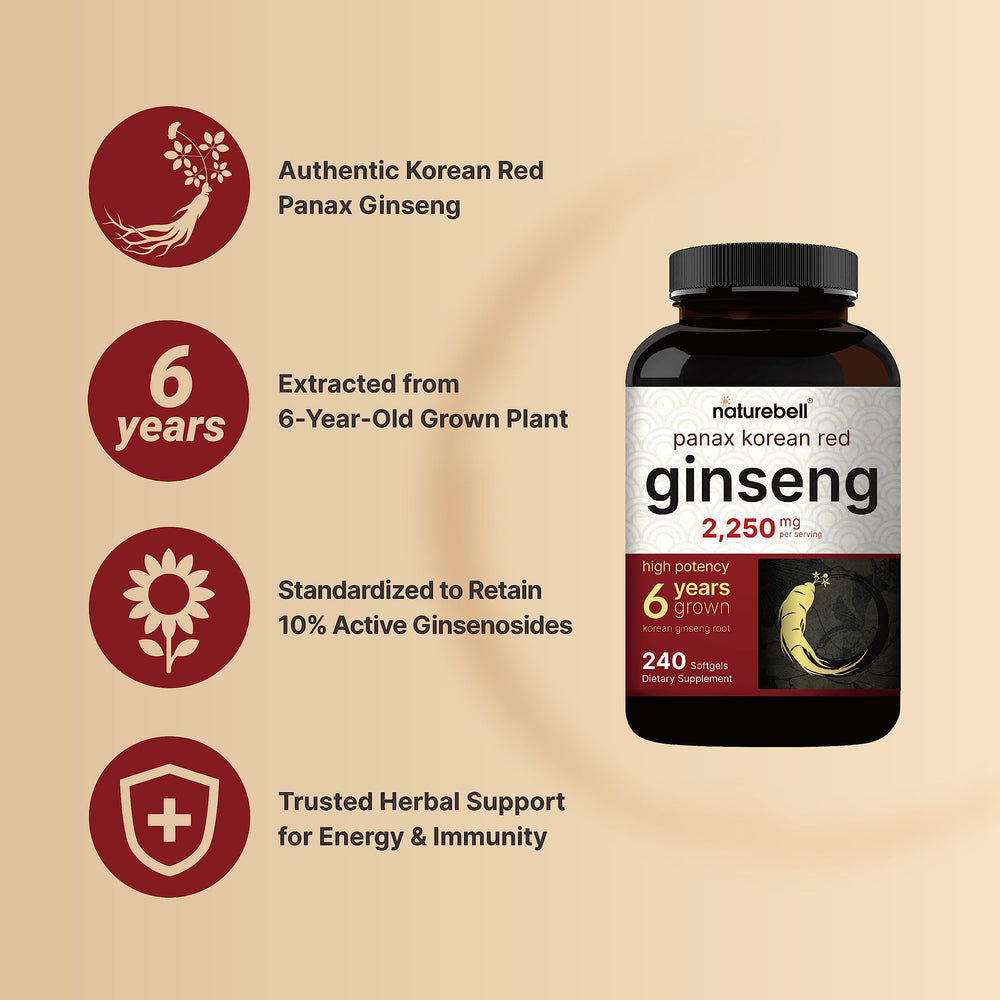 NatureBell label detailing ginseng source and ginsenoside content