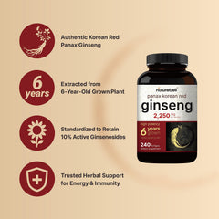 NatureBell label detailing ginseng source and ginsenoside content