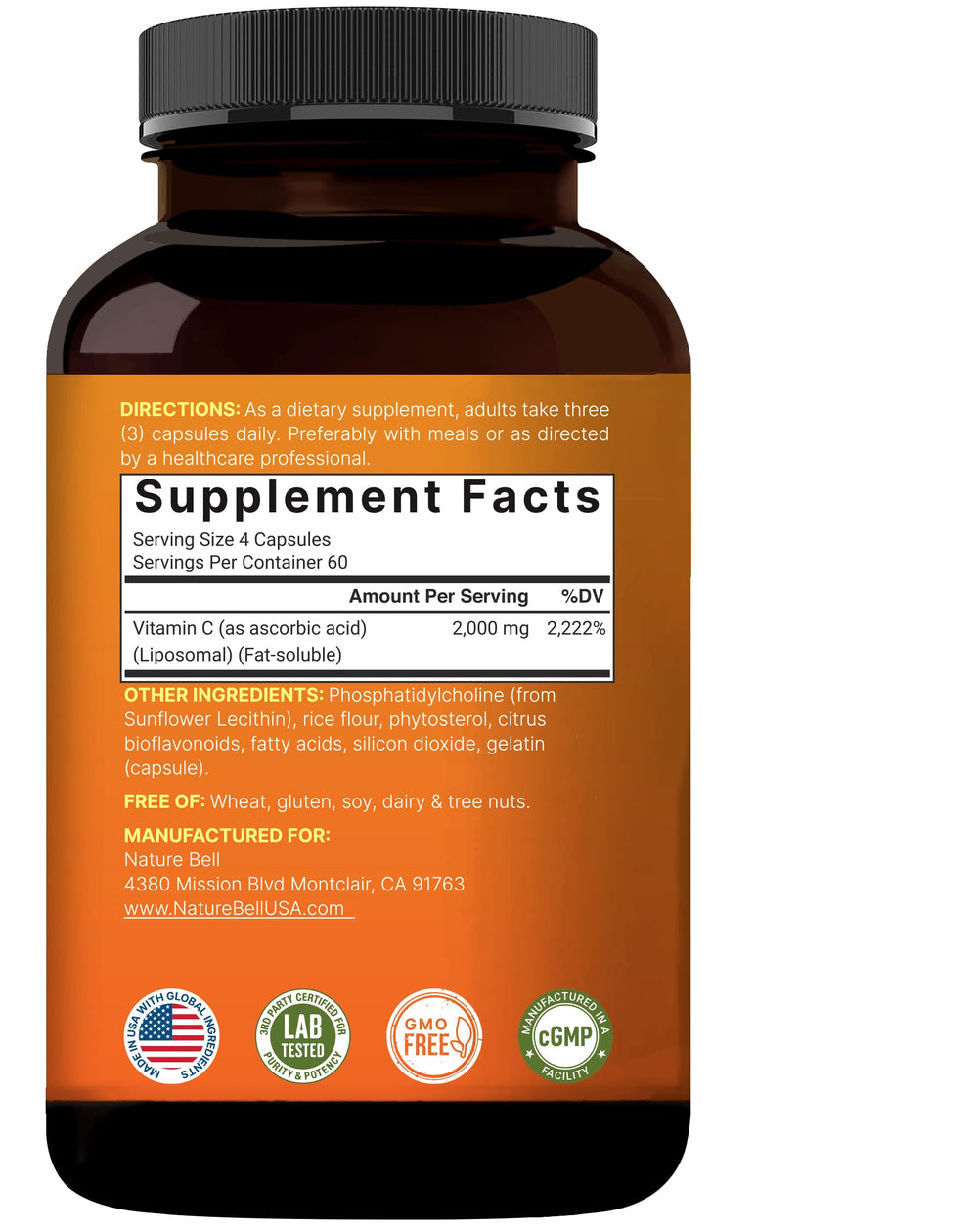 NatureBell 60-serving bottle graphic for extended supply