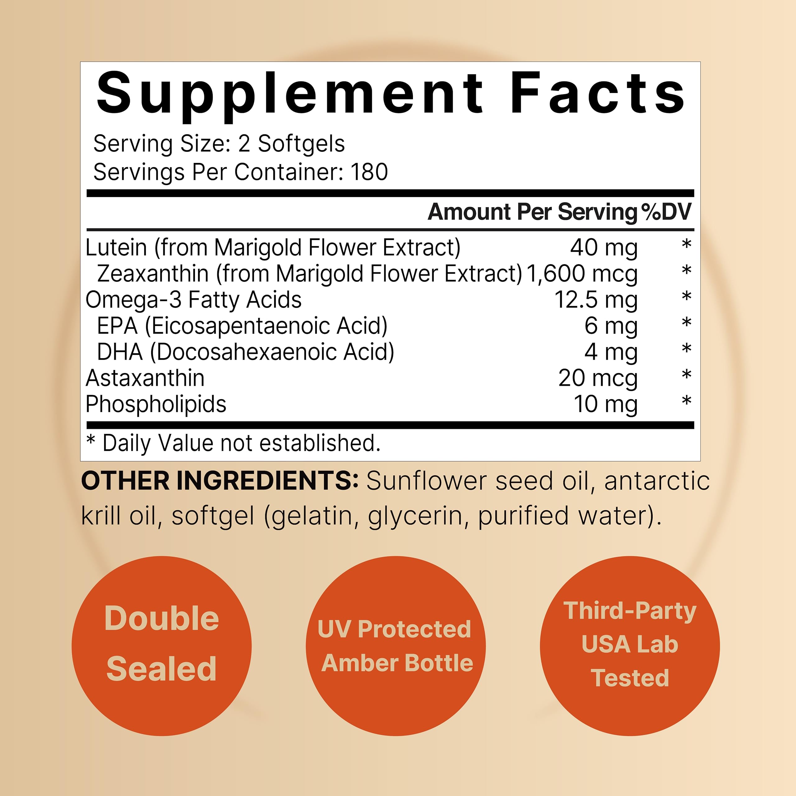 NatureBell lutein daily serving visual emphasizes convenient two softgel dose