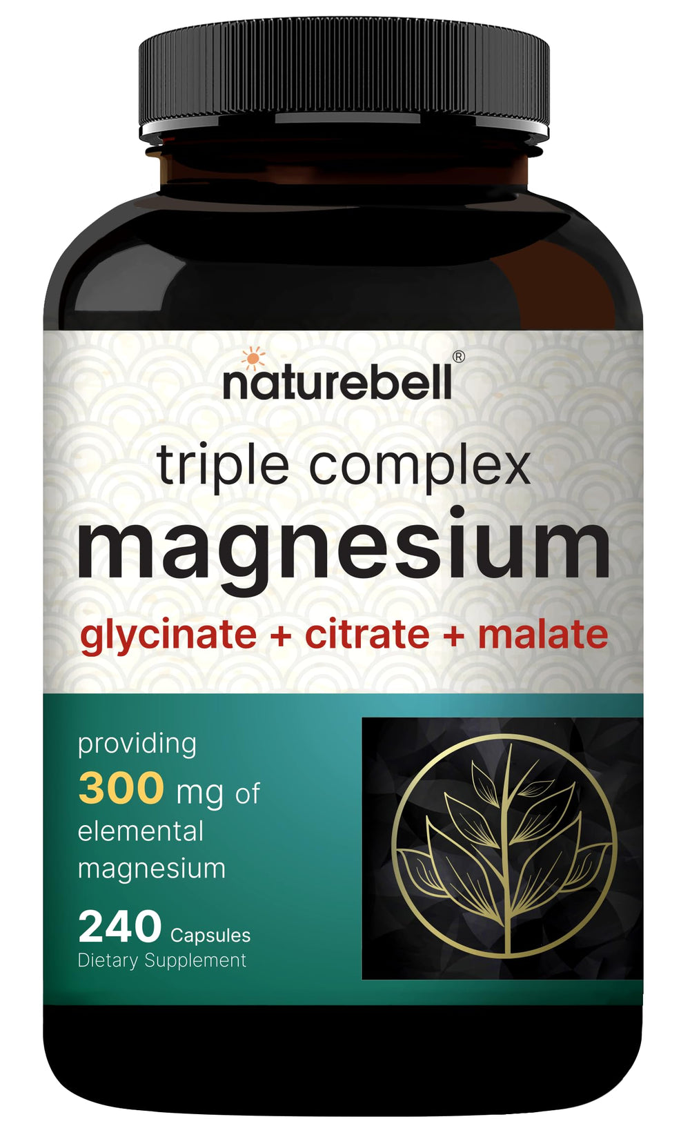 NatureBell magnesium capsules arranged neatly to show dosage simplicity.