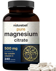 NatureBell magnesium citrate 500mg bottle front for daily mineral support