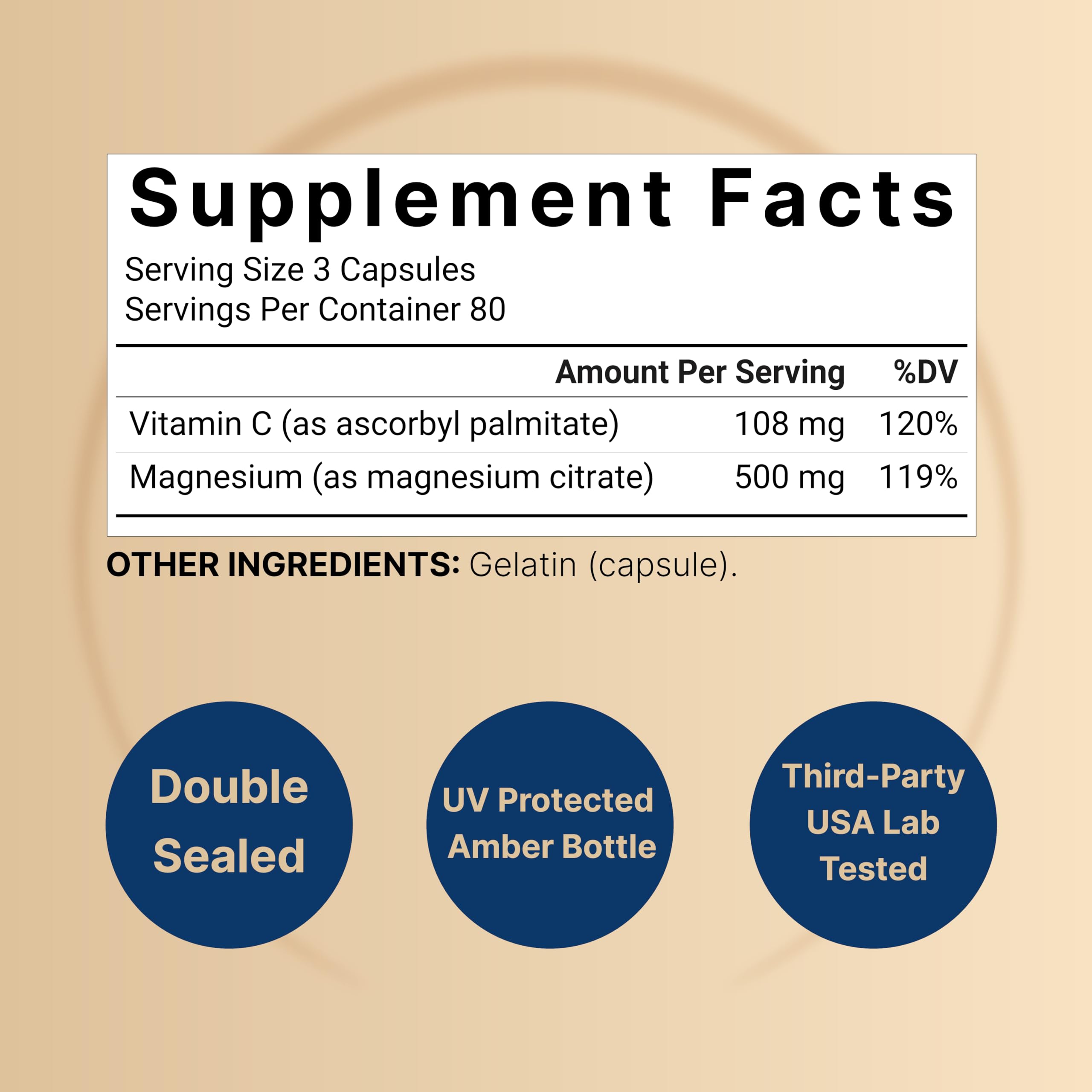 NatureBell magnesium citrate 500mg capsules close-up showing high-purity formula
