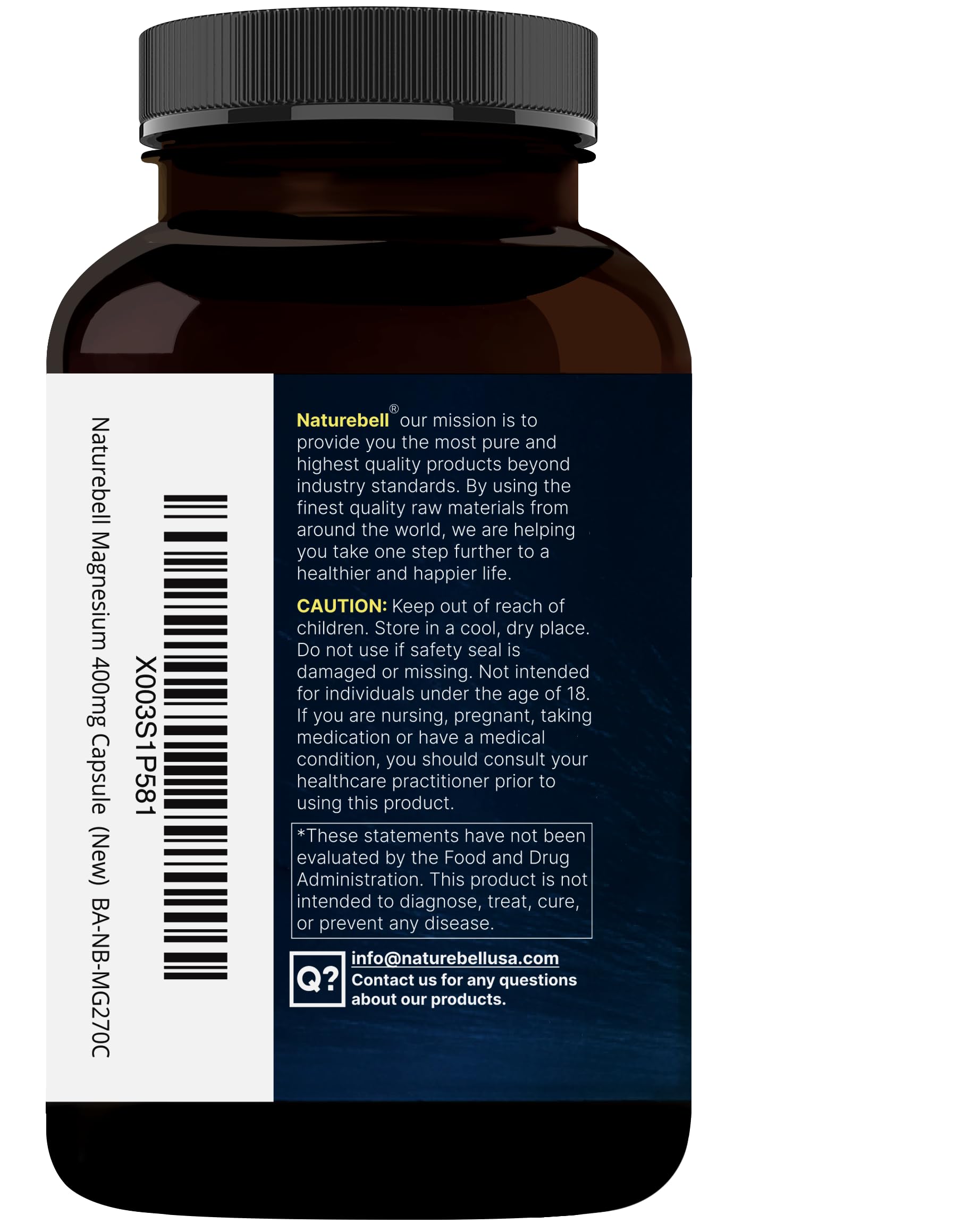 NatureBell Magnesium Glycinate 400mg supplement for daily wellness
