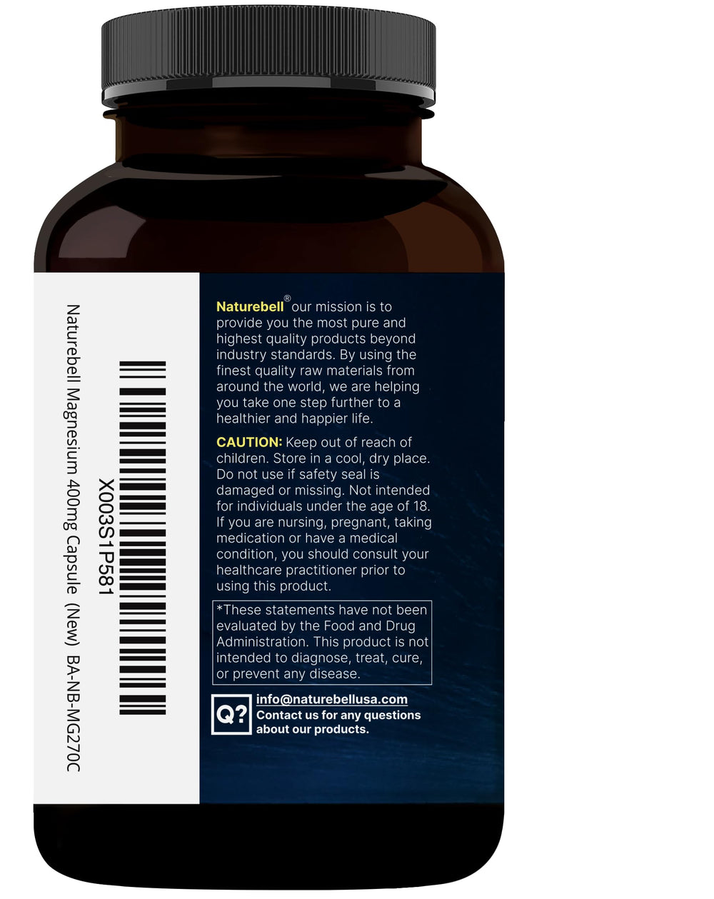 NatureBell Magnesium Glycinate 400mg supplement for daily wellness