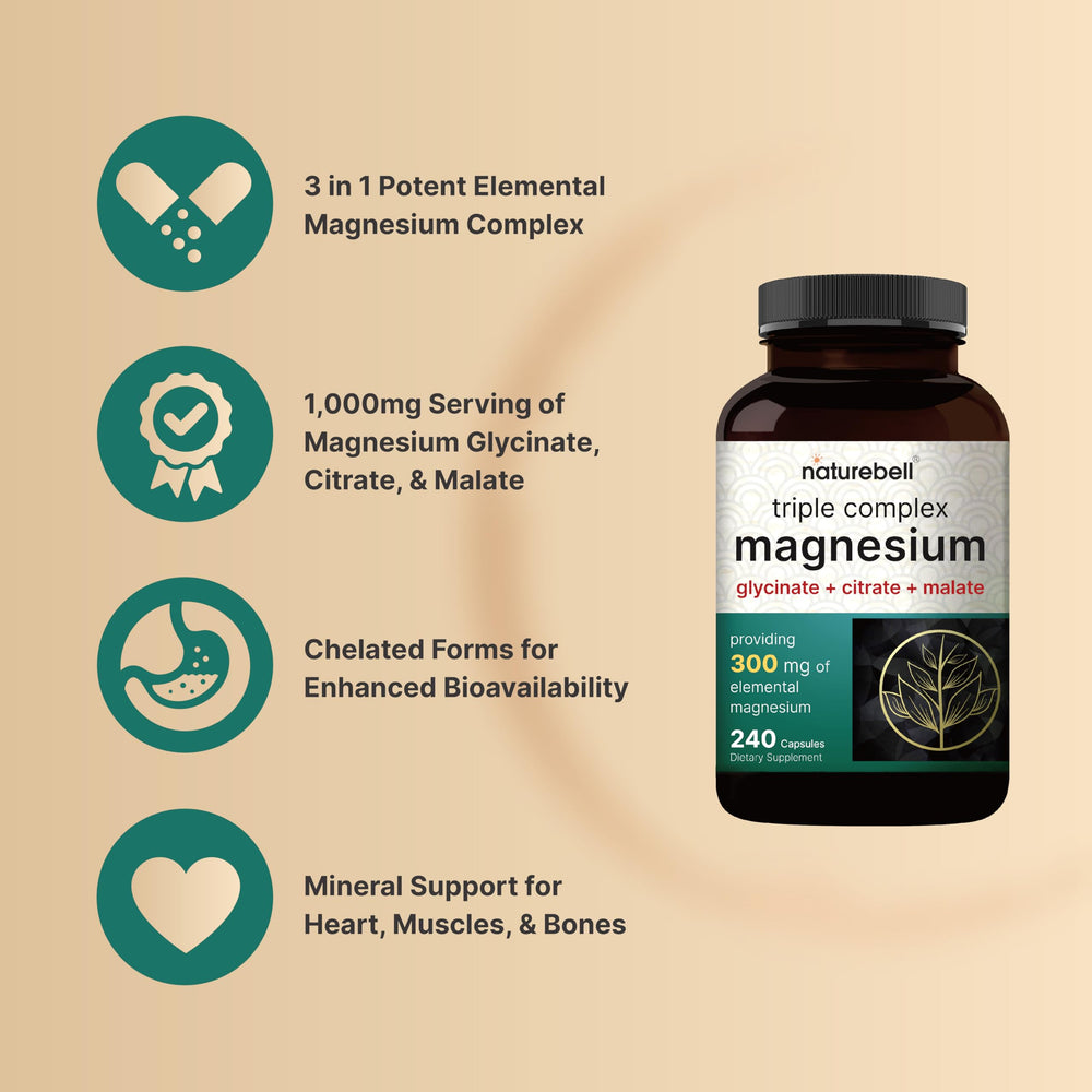 NatureBell Magnesium lab-tested seal on bottle for safety and potency.