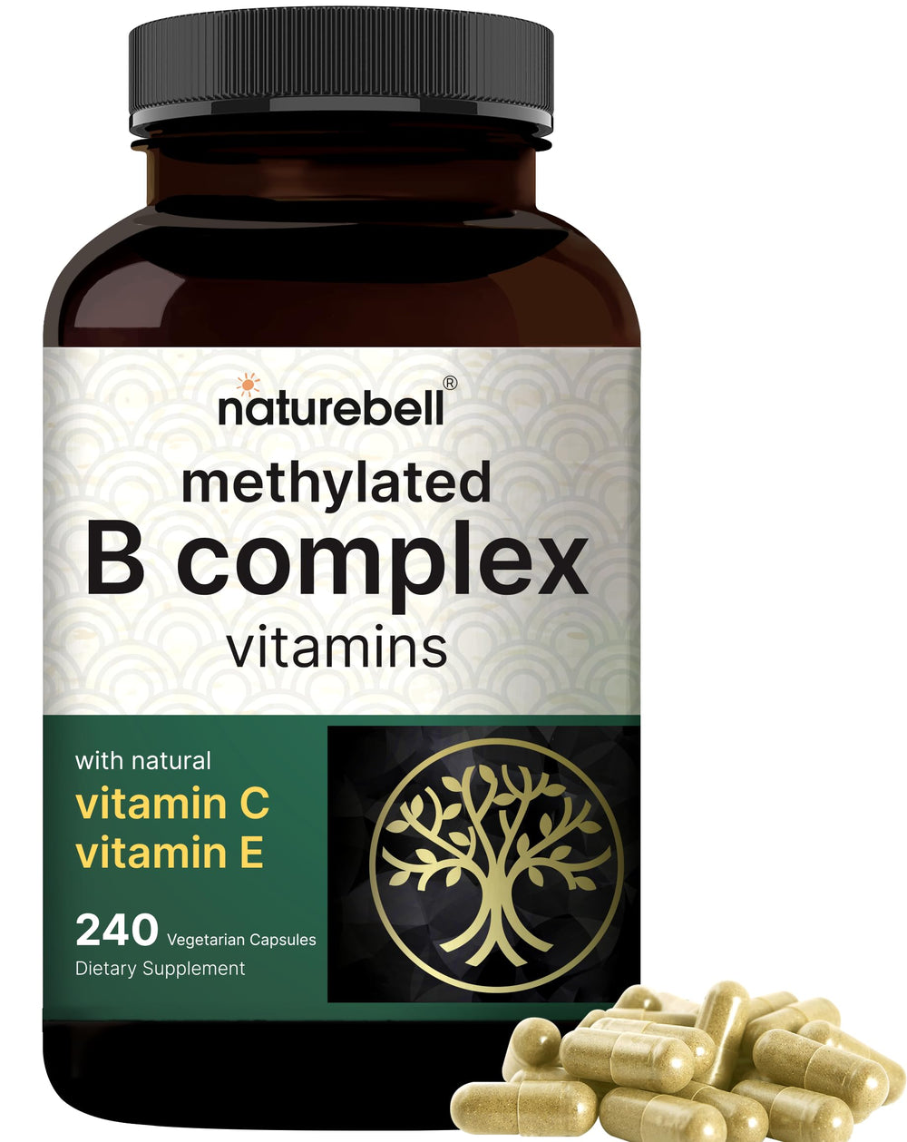 NatureBell Methylated B Complex bottle for daily immune and energy support.