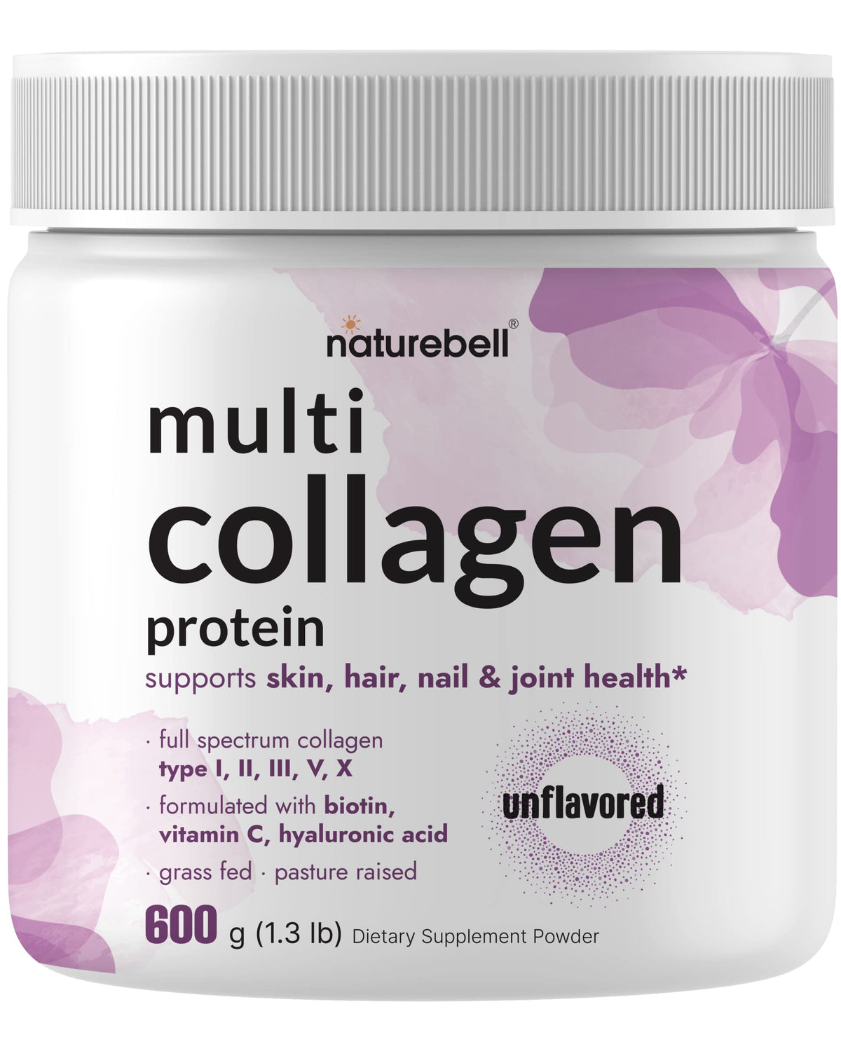 NatureBell Multi Collagen Powder 600g tub for daily beauty support