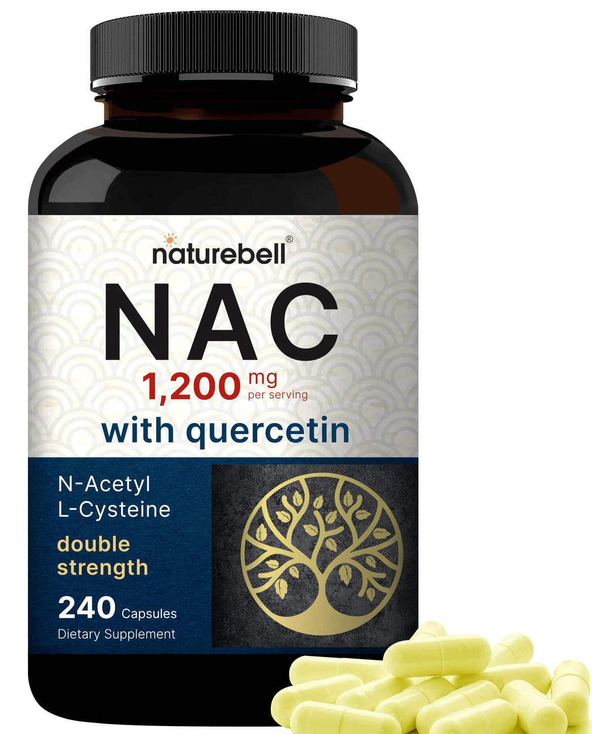 NatureBell NAC 1200mg bottle showing capsules for daily antioxidant support