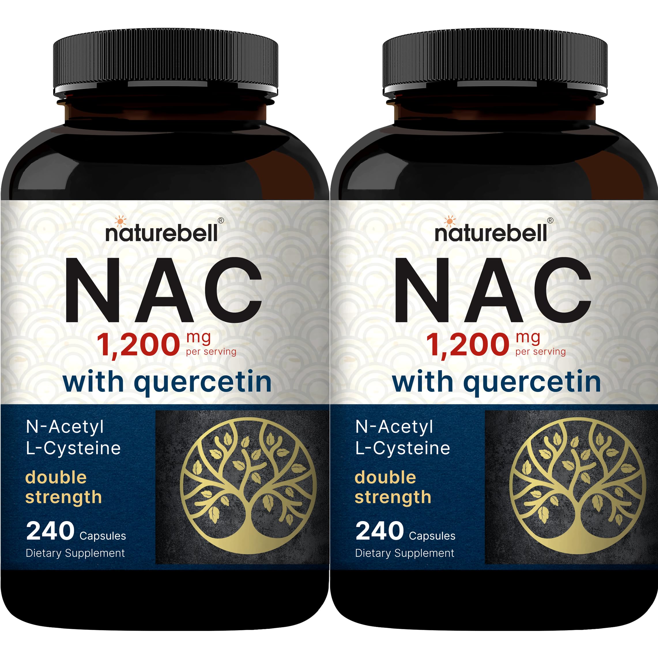 NatureBell NAC with Quercetin 2-Pack bottle front for daily antioxidant support