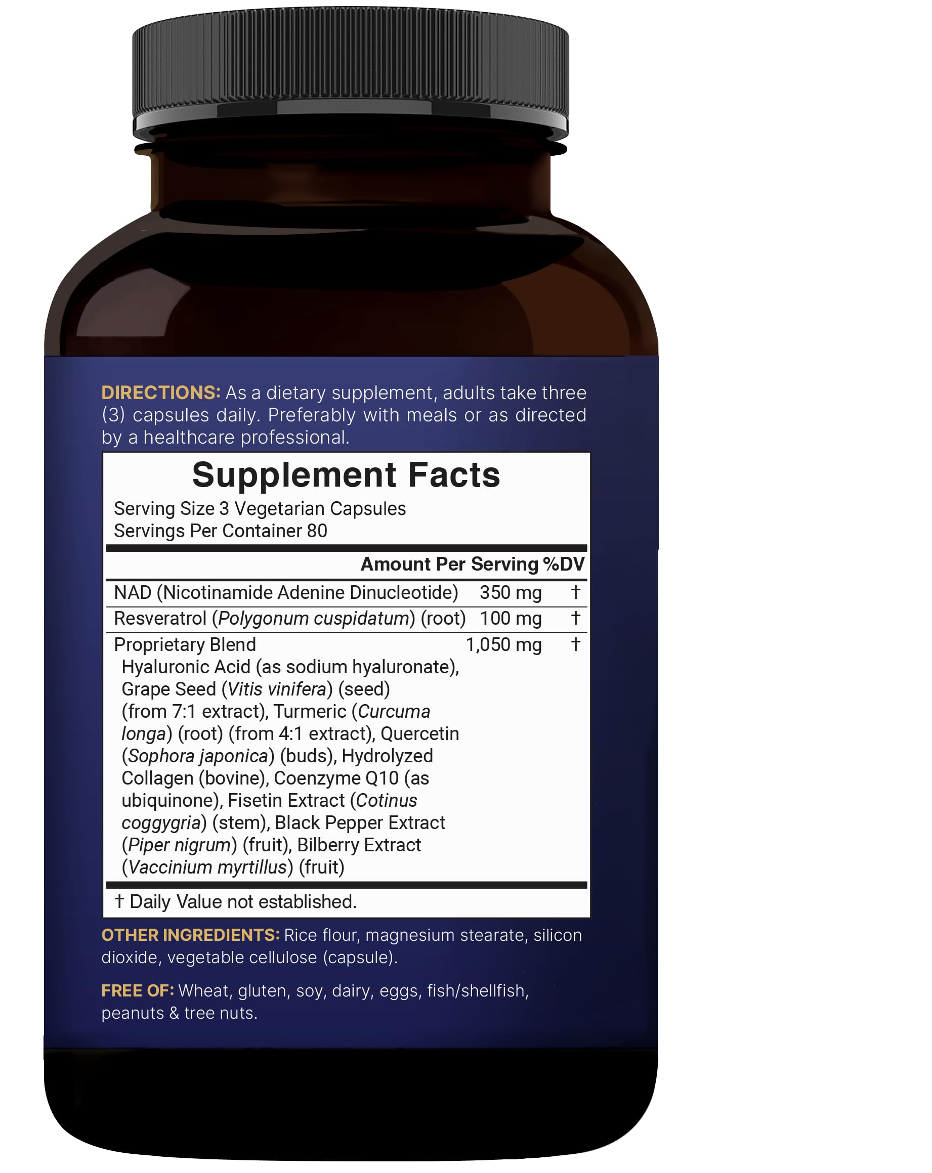 NatureBell NAD+ Plus capsule featuring collagen and CoQ10 ingredients.