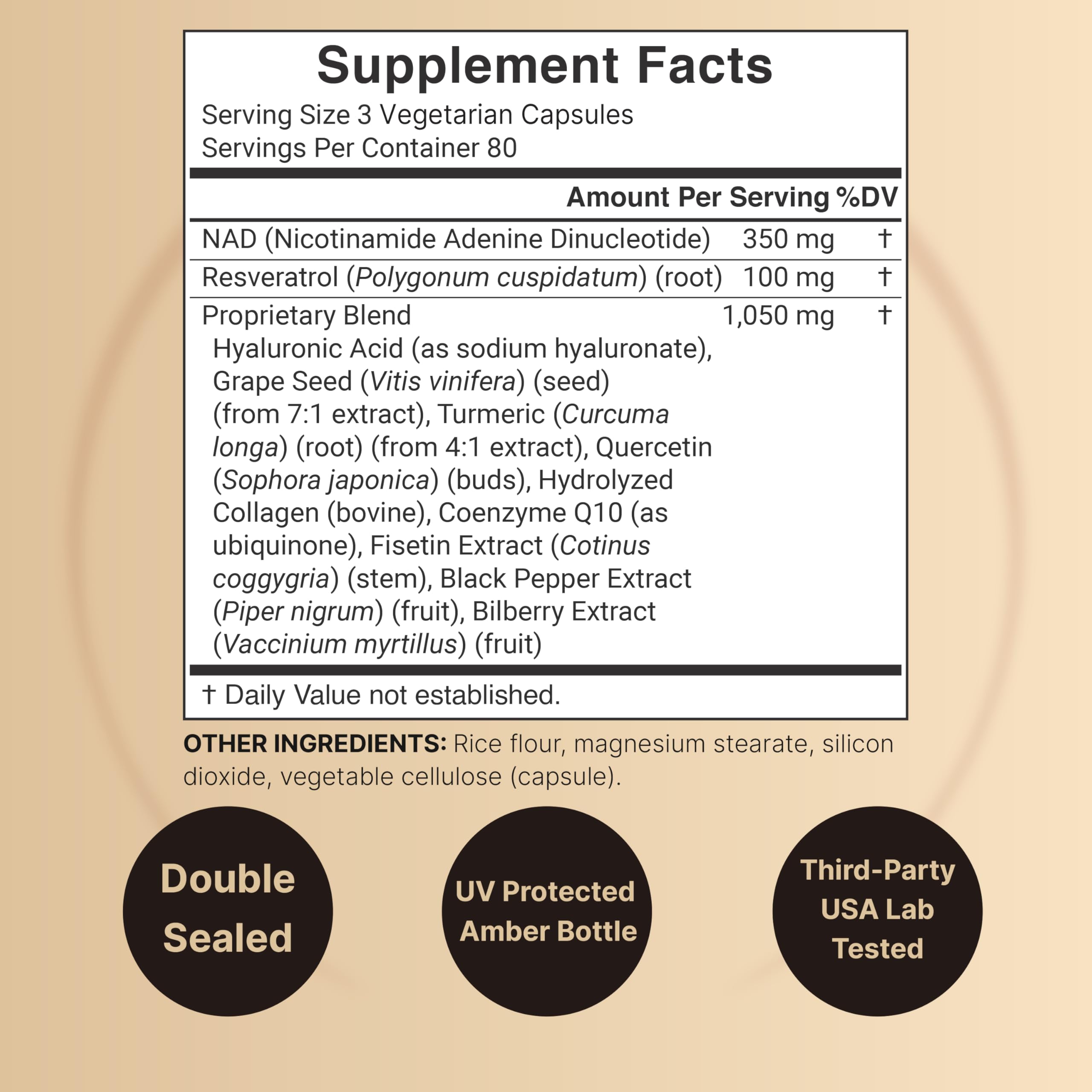 NatureBell NAD+ Plus capsules on a light background highlighting convenient vegetarian supplementation.