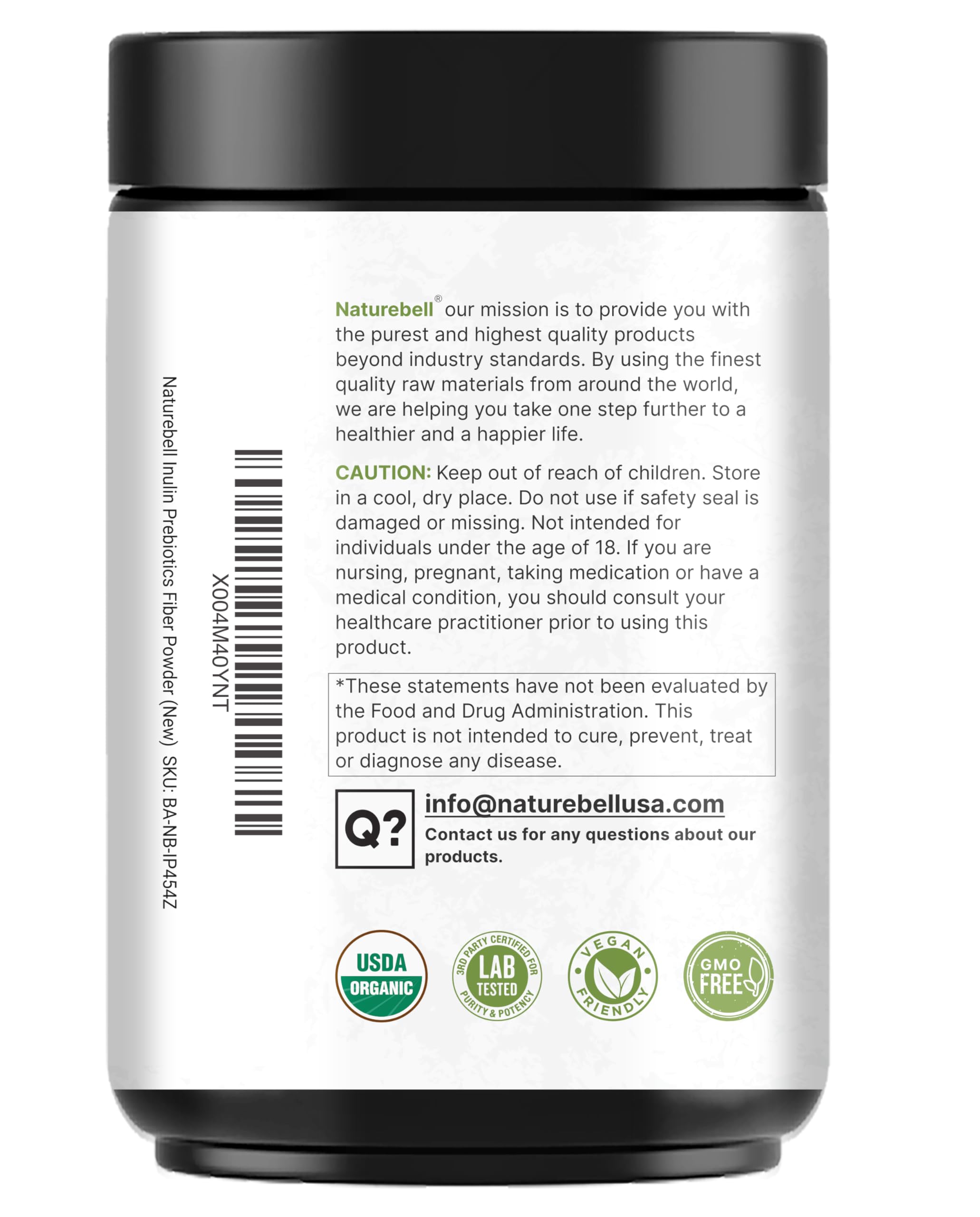 NatureBell badge shows non-GMO and gluten-free claims for allergen-aware shoppers.