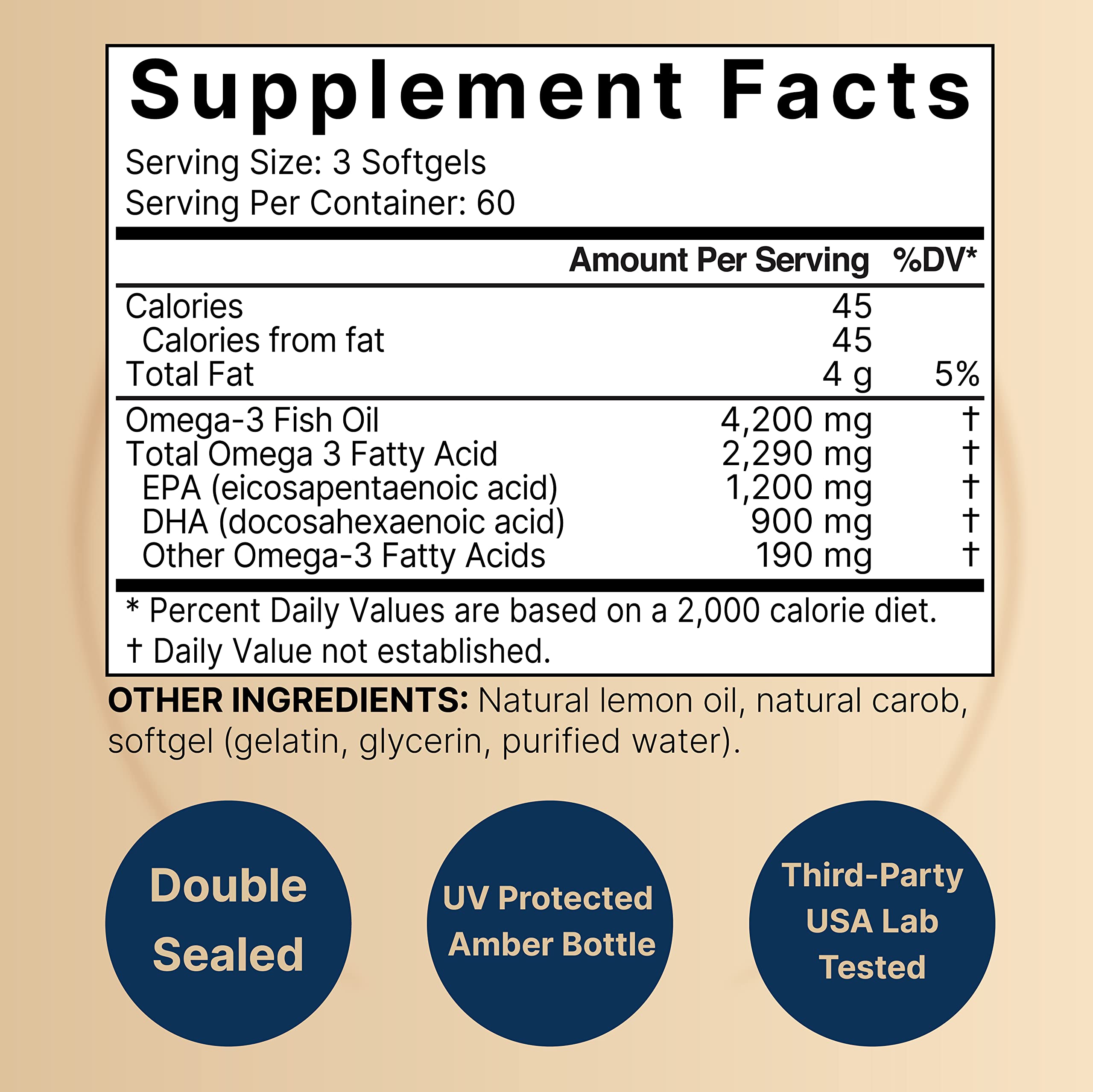 NatureBell Omega-3 bottle front view shows premium packaging for daily supplementation.