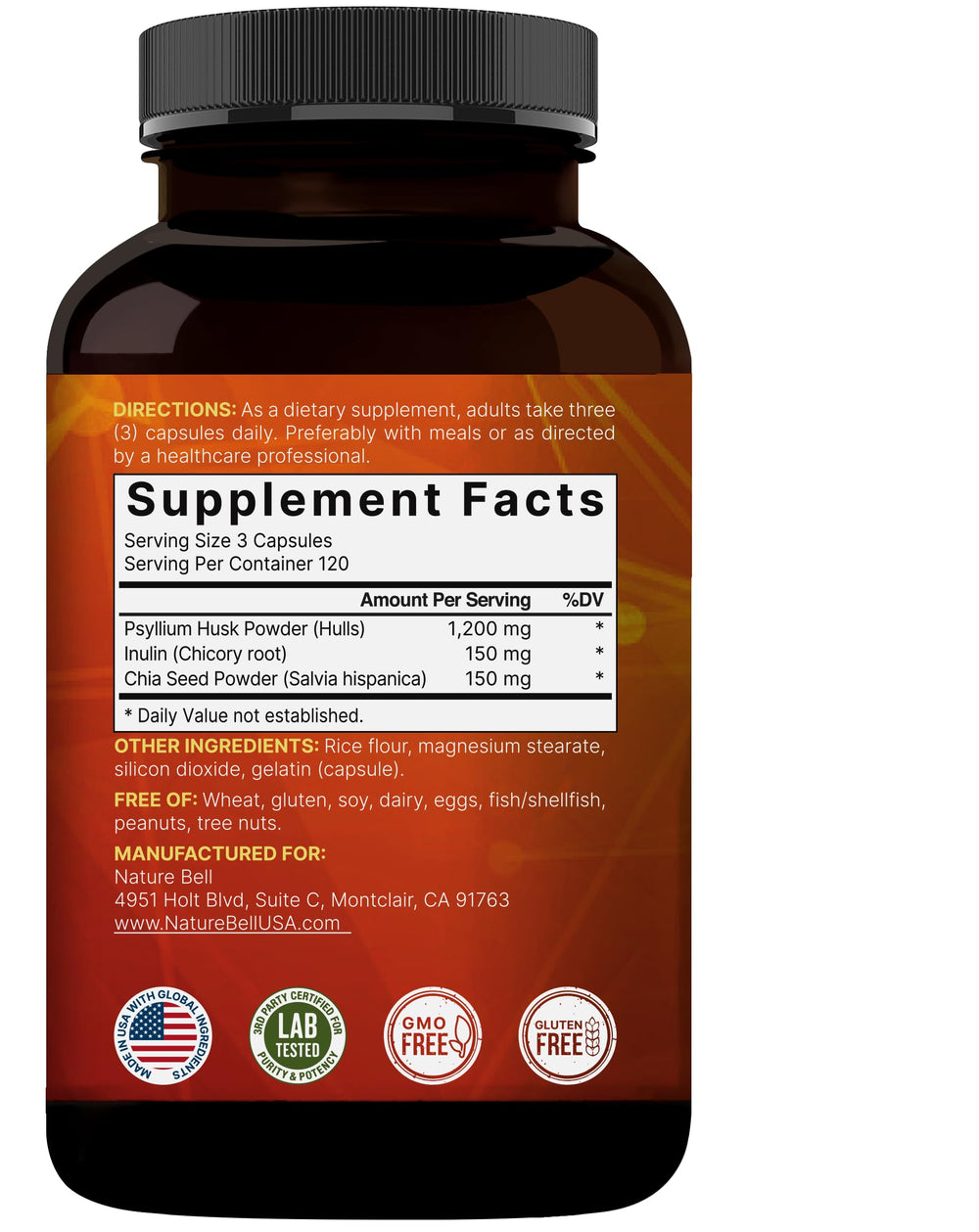 NatureBell Organic Psyllium Husk powder image for versatile use.