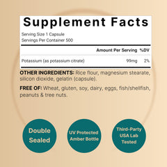 NatureBell potassium citrate 99mg capsules ready for daily hydration support