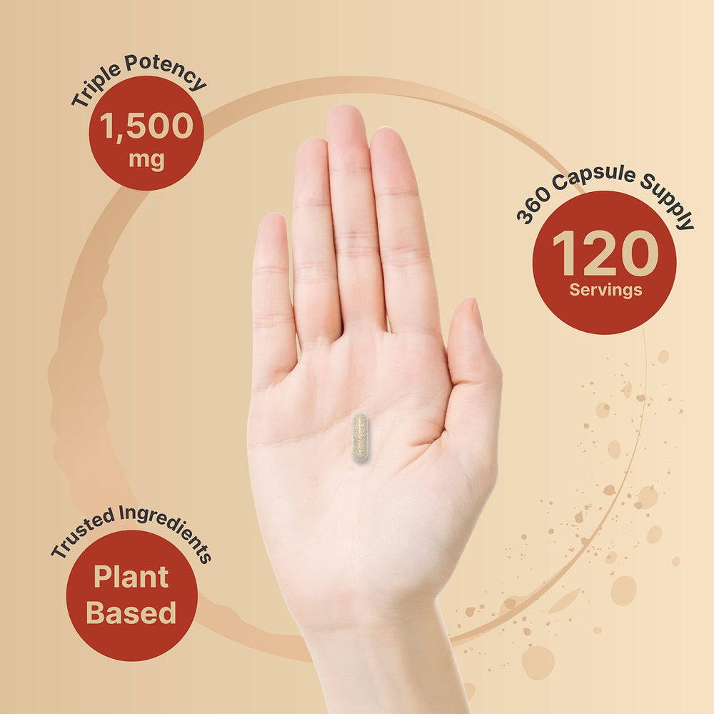 Close-up of NatureBell label showing 1,500 mg per serving highlight.