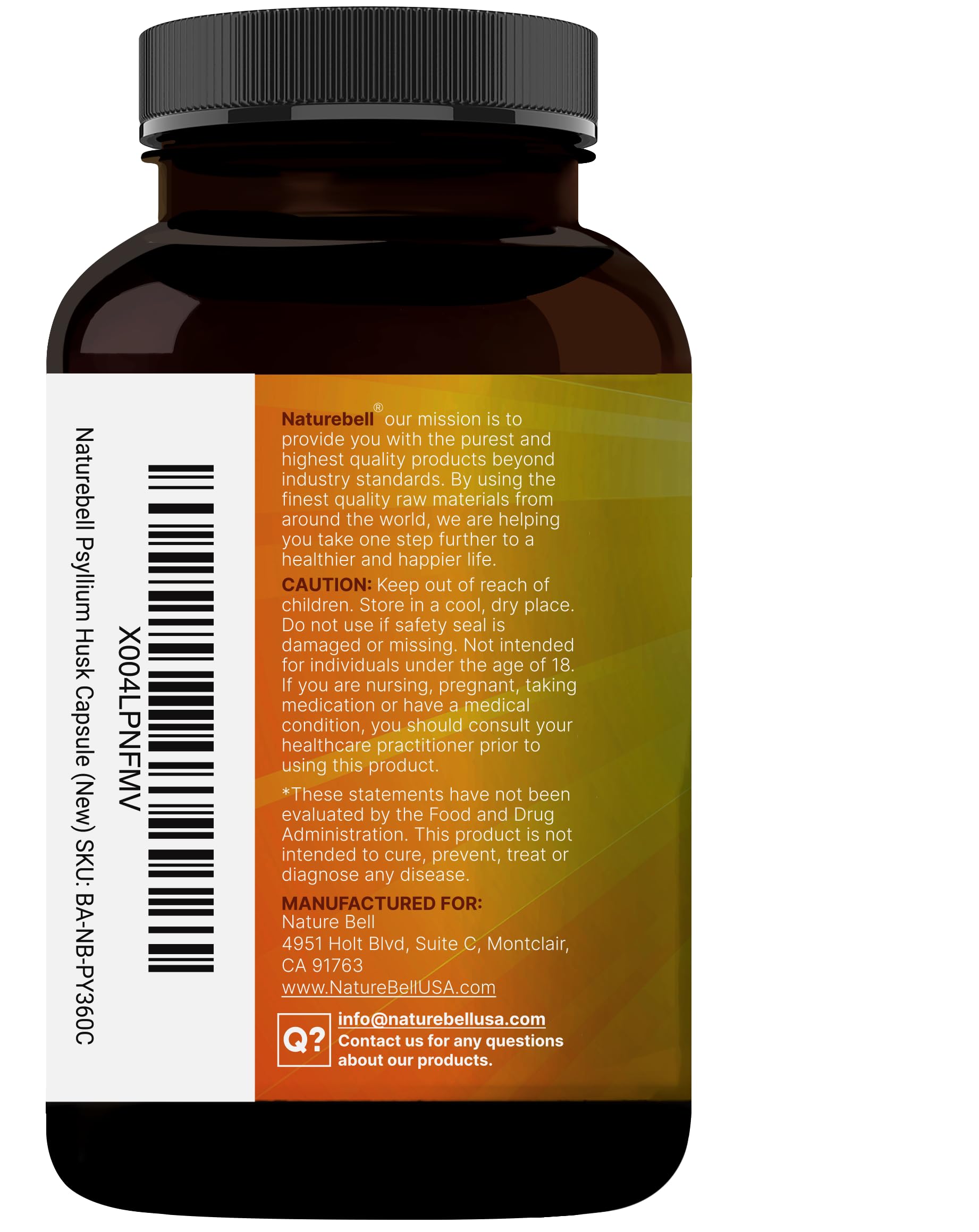 Lifestyle scene suggests a simple daily routine with NatureBell fiber capsules.