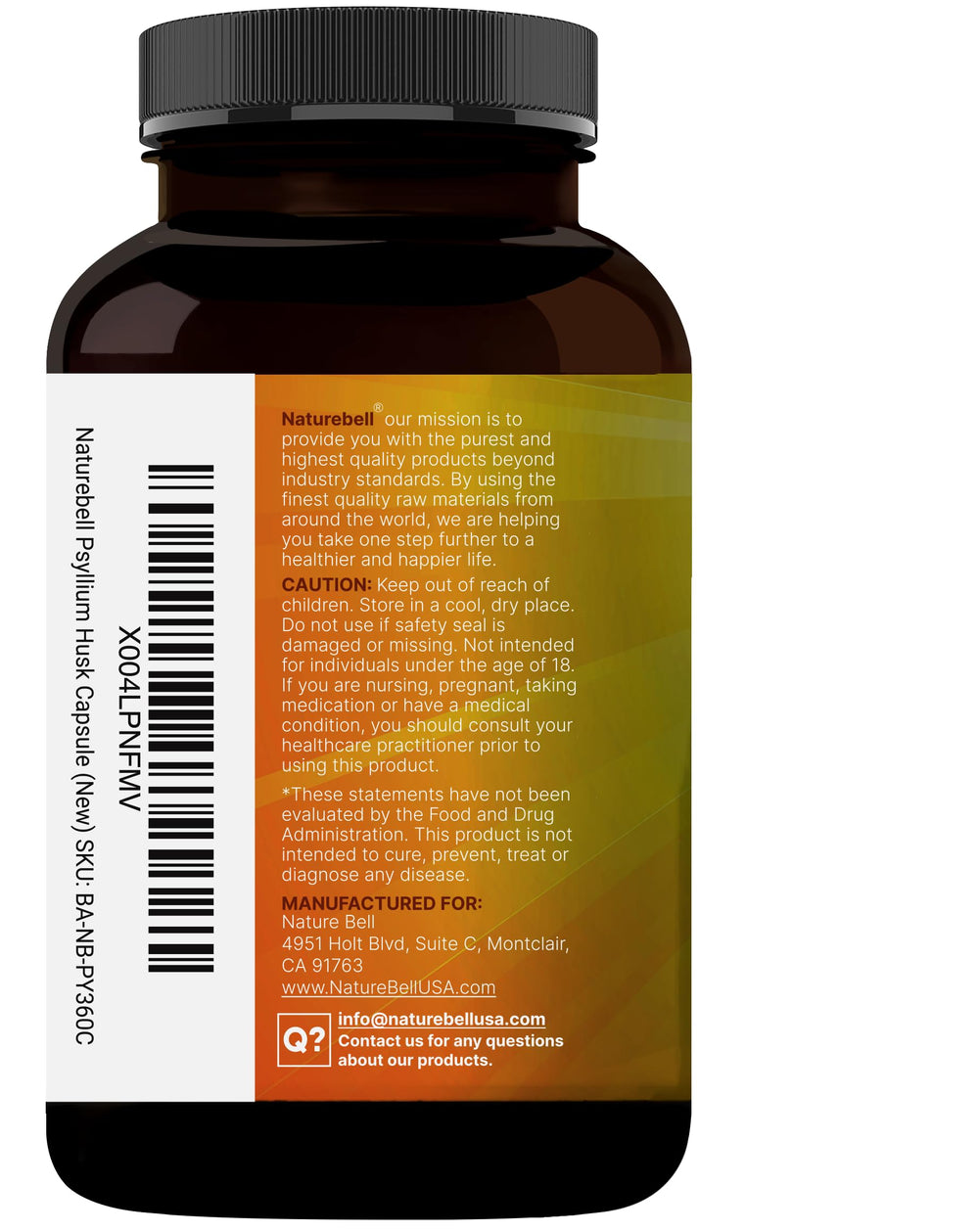 Lifestyle scene suggests a simple daily routine with NatureBell fiber capsules.