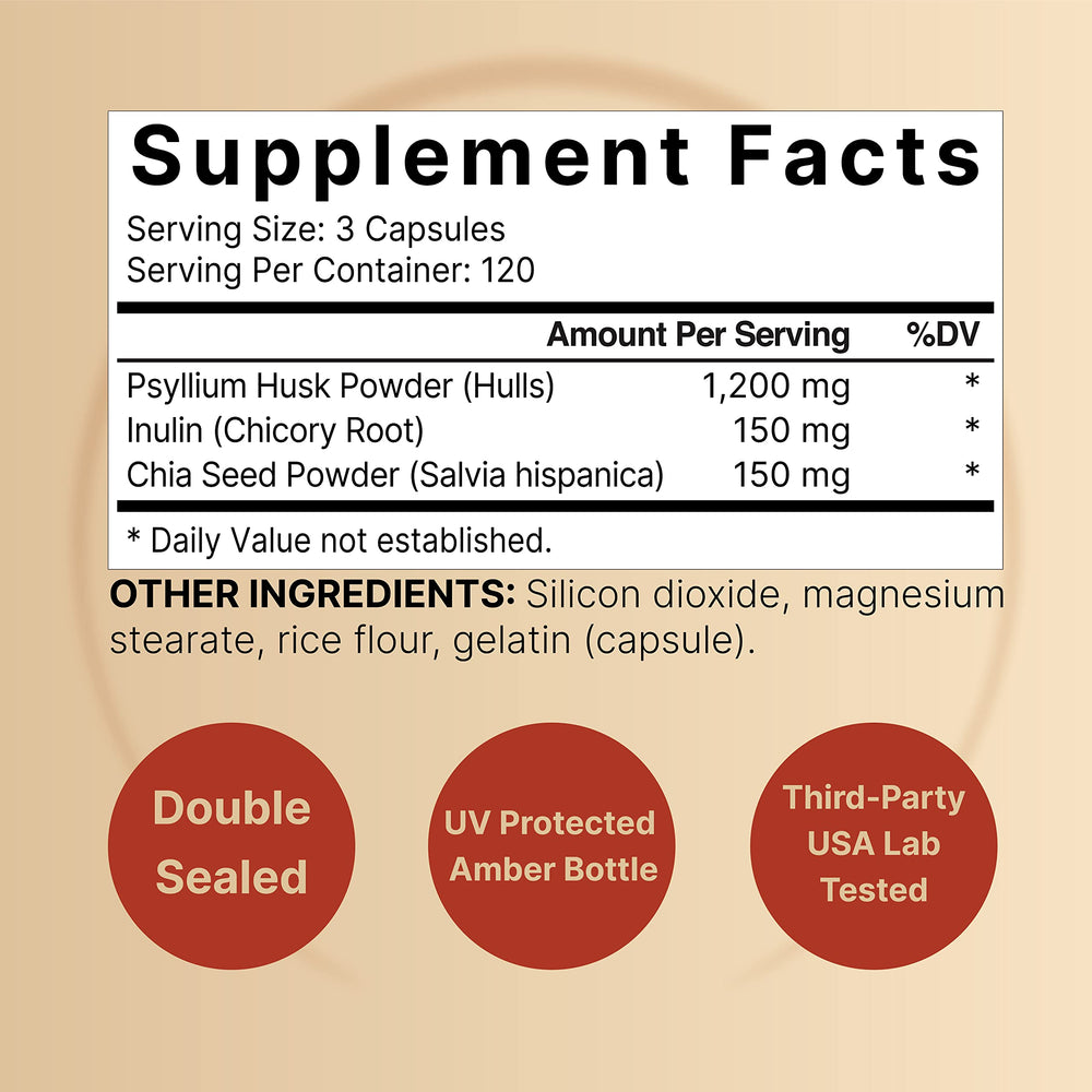 Pouring NatureBell psyllium husk capsules with water for convenient intake.
