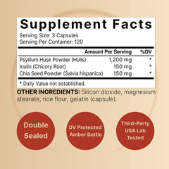 Pouring NatureBell psyllium husk capsules with water for convenient intake.