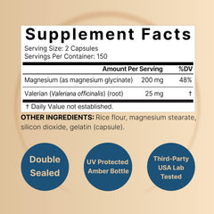 Close-up of NatureBell capsules showing precise 200mg dose for sleep-friendly nutrition